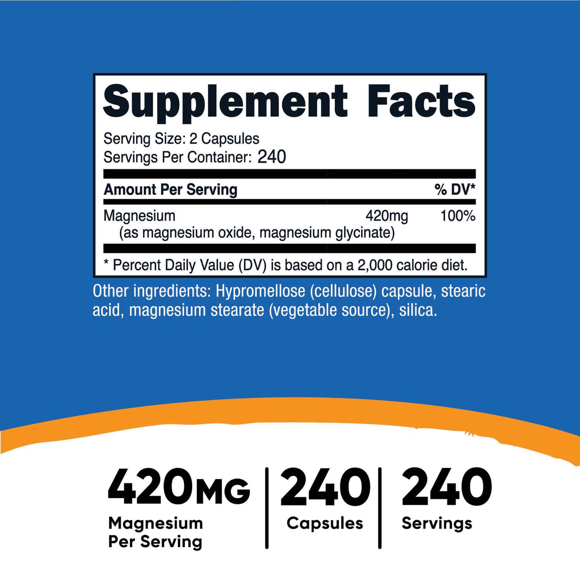 Nutricost NTC332201 - Nutricost® Magnesium+ (Extra Strength) Capsules - 1/Bottle, 12/Case
