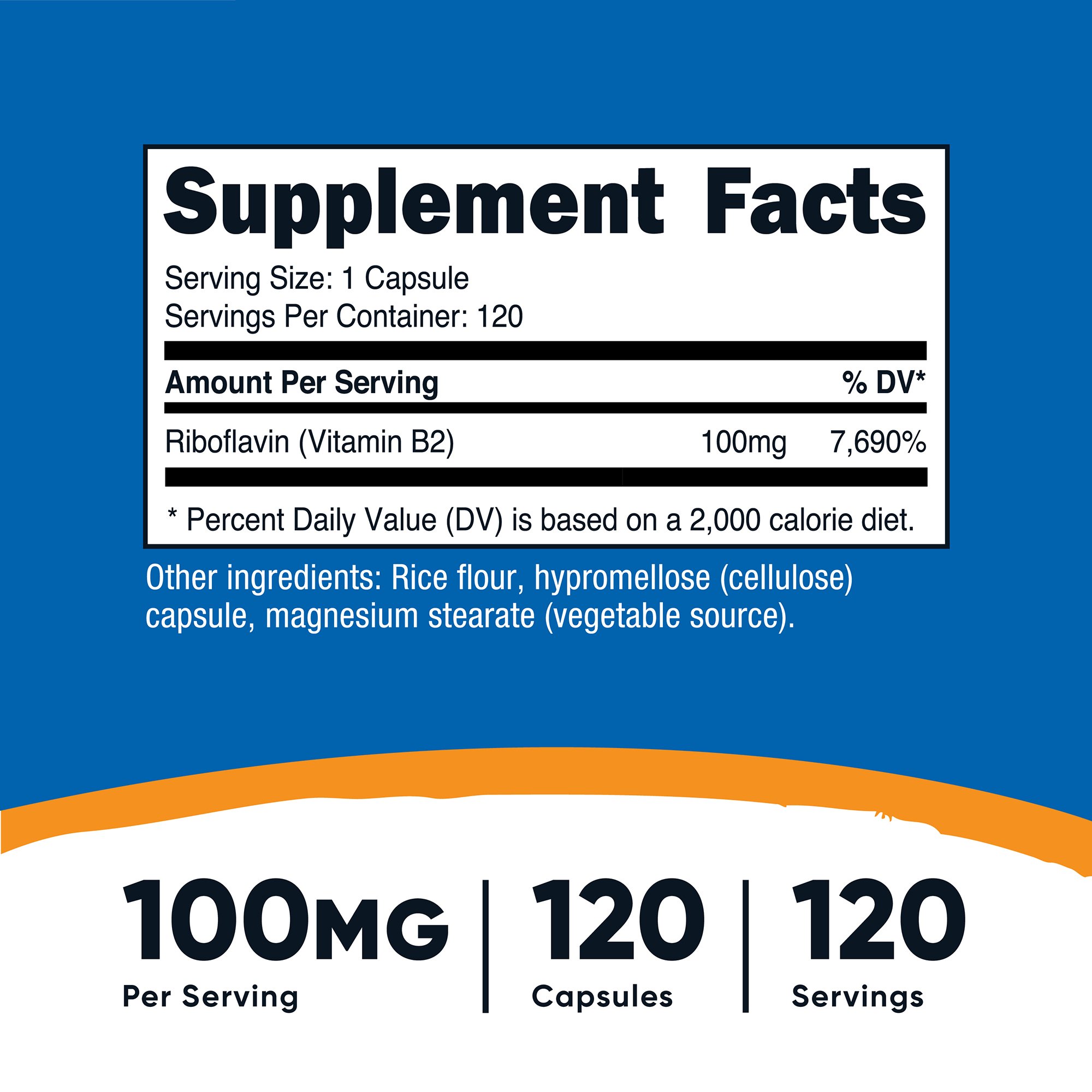 nutricost Vitamin B2 Riboflavin Dietary Supplement NTC220101 by Nutricost