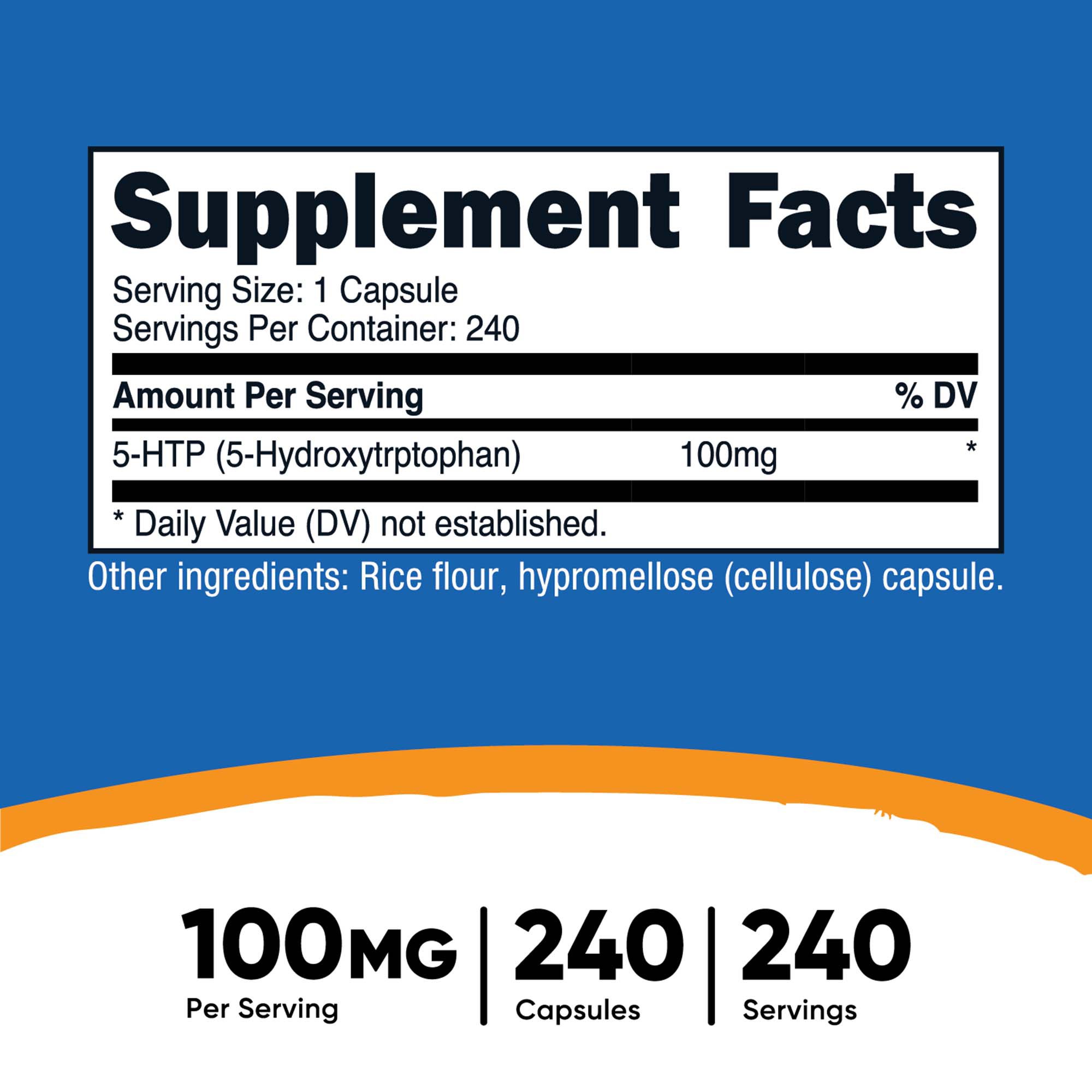 Nutricost NTC012101 - nutricost® 200 mg 5-HTP Capsules - 1/Bottle, 12/Case