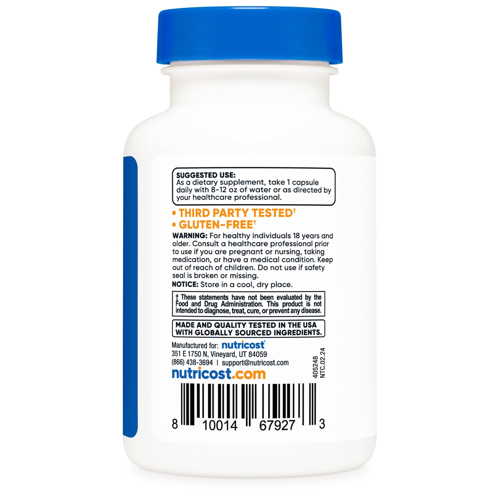 Nutricost NTC188101 - nutricost® KSM-66® Ashwagandha Root Extract and Black Pepper Extract - 1/Bottle, 12/Case