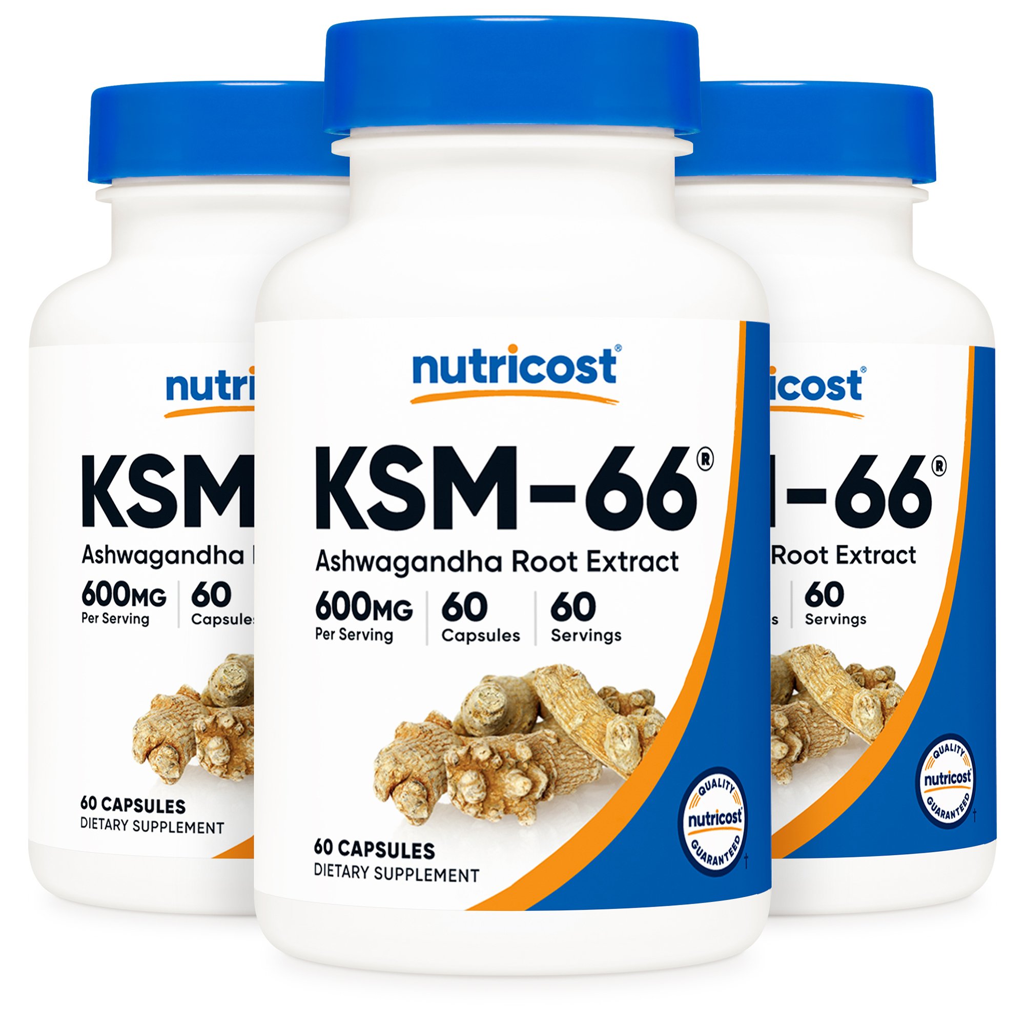 Nutricost NTC188101 - nutricost® KSM-66® Ashwagandha Root Extract and Black Pepper Extract - 1/Bottle, 12/Case