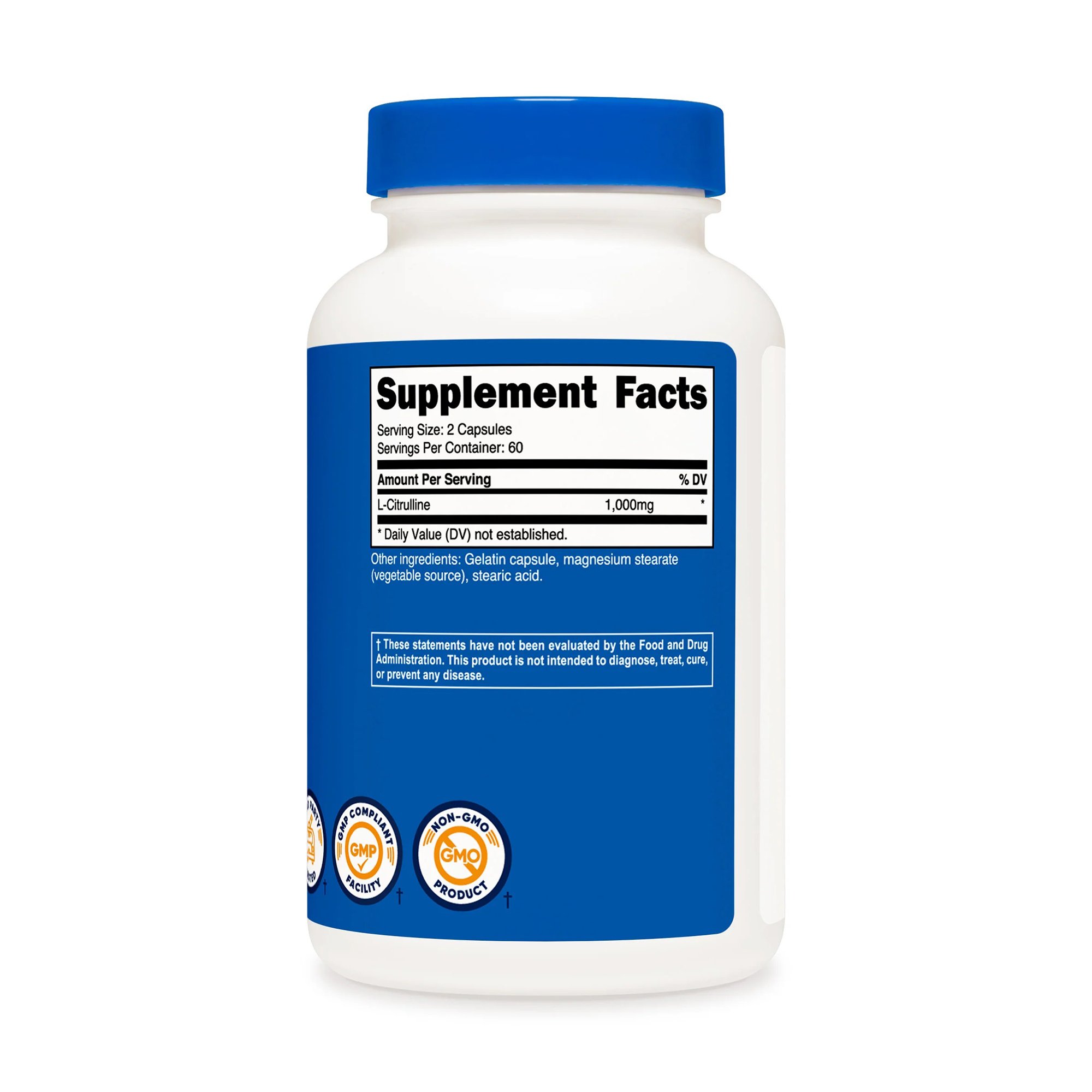 Nutricost NTC070101 - nutricost® 1500-mg L-Citrulline Capsules - 1/Bottle, 12/Case