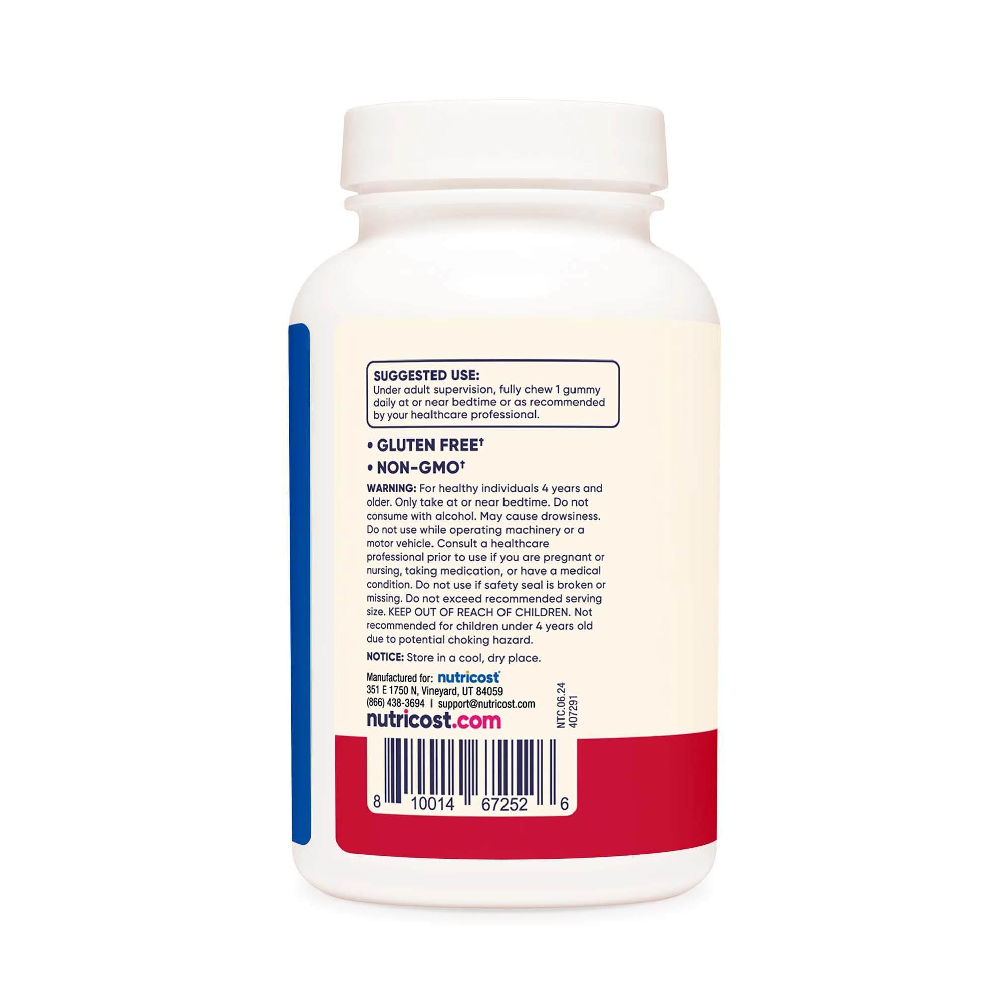 Nutricost NTC348101 - nutricost® Kids 1 mg Melatonin Gummies, Strawberry Flavor - 1/Bottle, 12/Case