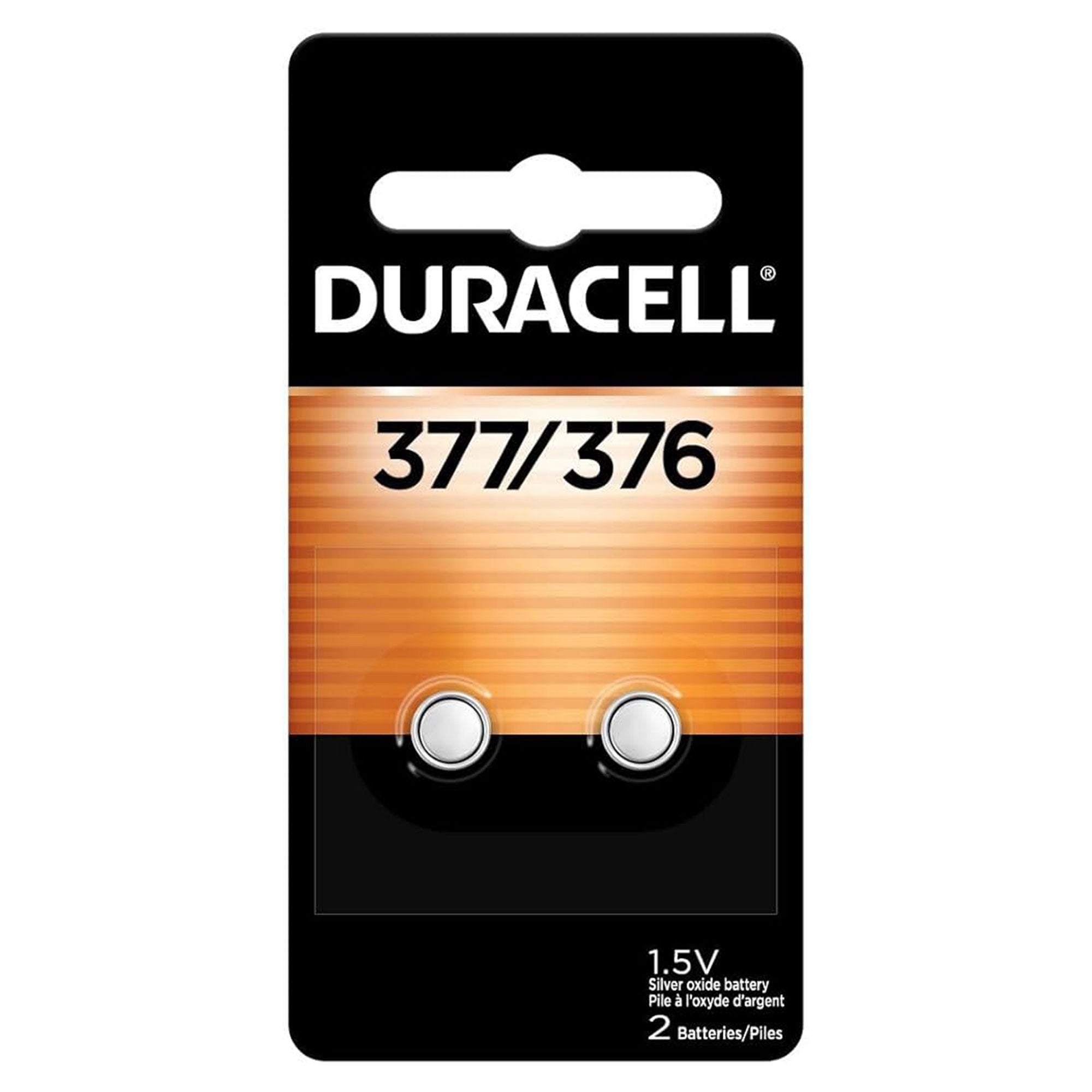 Duracell - 4133366136 Silver Oxide Battery Duracell® 377 / 376 Coin Cell 1.5 Volt Disposable 2 per Pack