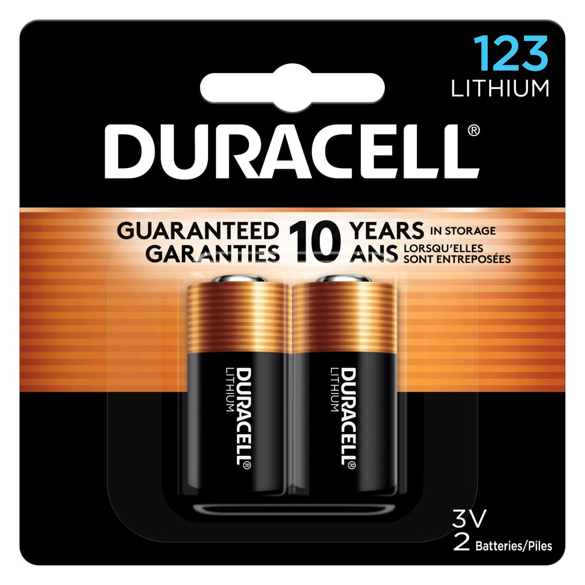 Duracell - 4133366192 Lithium Battery Duracell® 123 Cell 3 Volt Disposable 2 per Pack