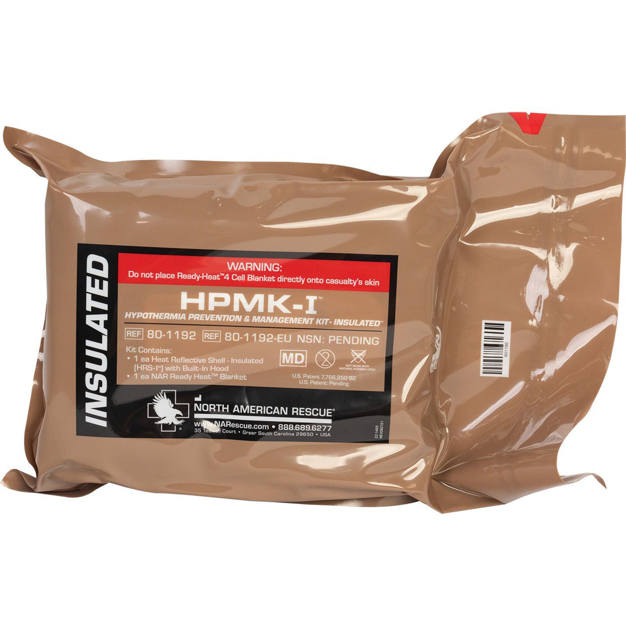 North American Rescue - 80-1192 Hypothermia Blanket Kit HPMK-I® 43 X 78 Inch 5-Ply Composite Fabric Tan / Blue