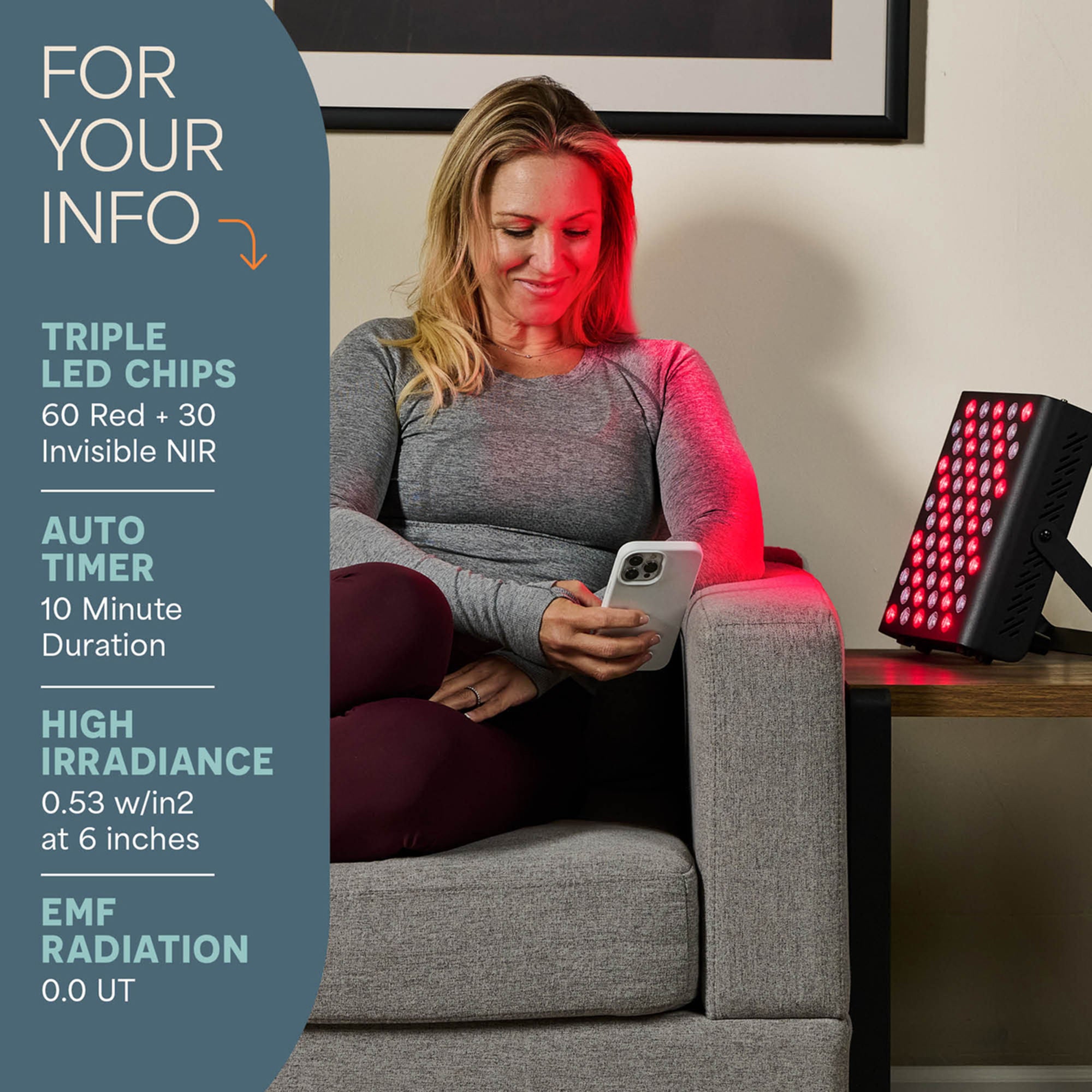 Lifepro Fitness LLC - LP-BIOHL-BLK-RTL Light Therapy BioHeal 4 X 11-4/5 X 17-2/5 Inch