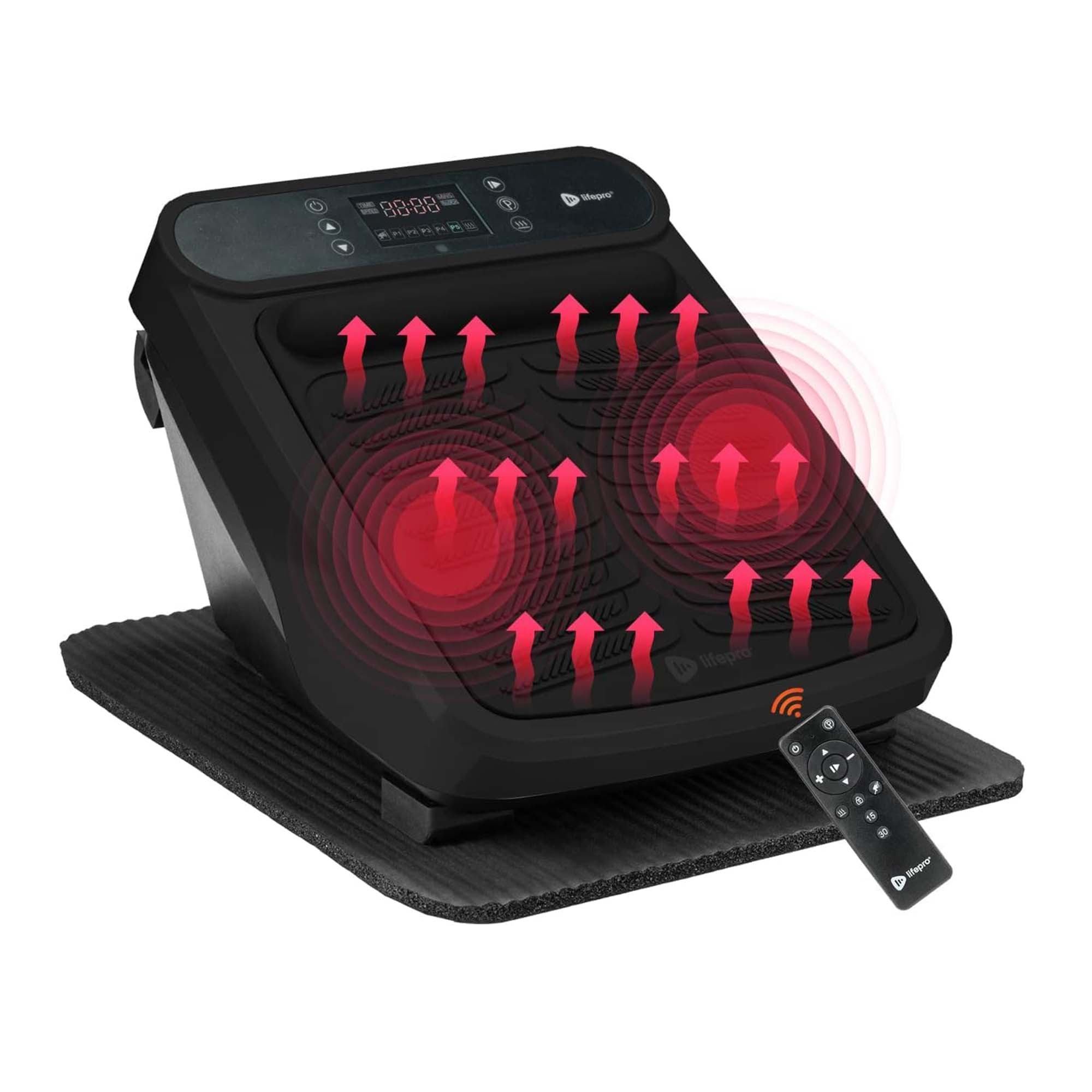 Lifepro Fitness LLC - LP-VBRCP-BLK-RTL Foot Massager VibraCare Plus 10-2/5 X 13 X 15-1/3 Inch