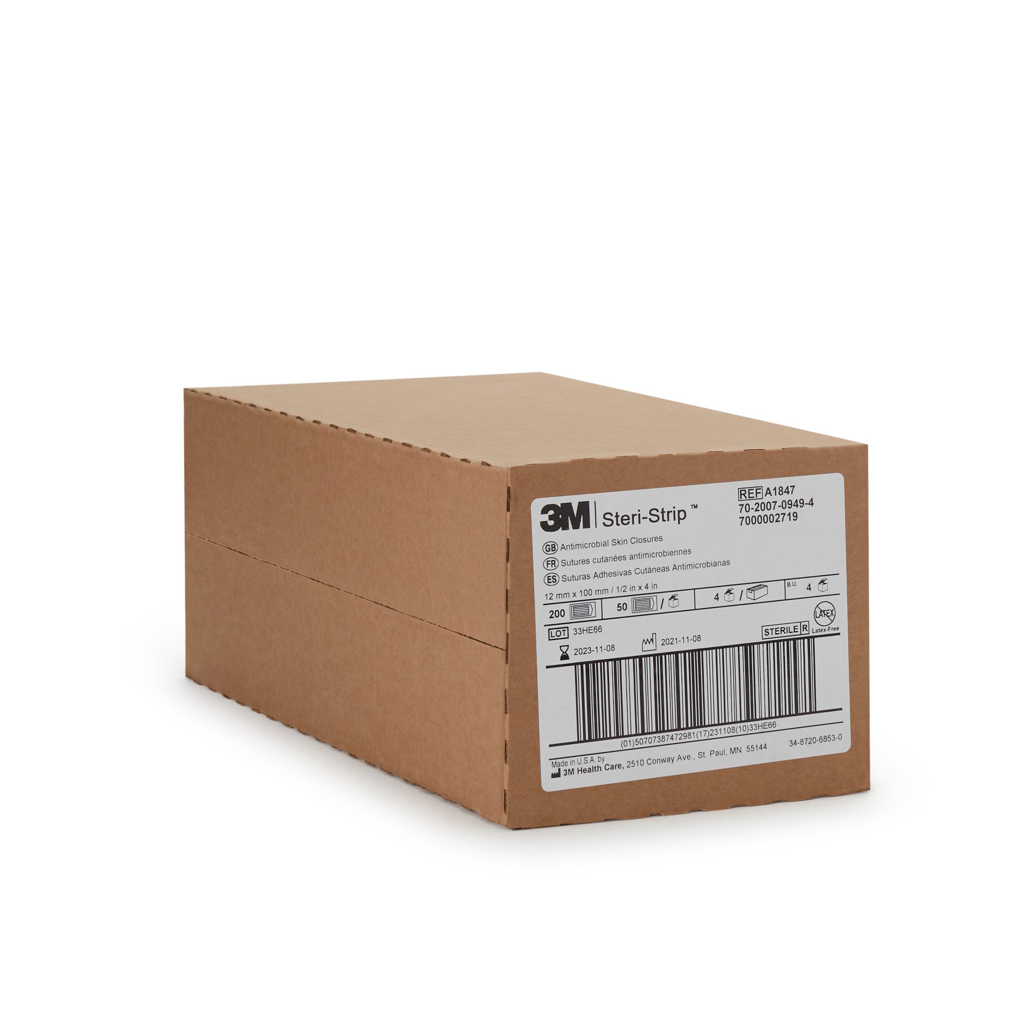 Solventum Corporation - A1847 3M™ Steri-Strip™ Antimicrobial Skin Closure Strip