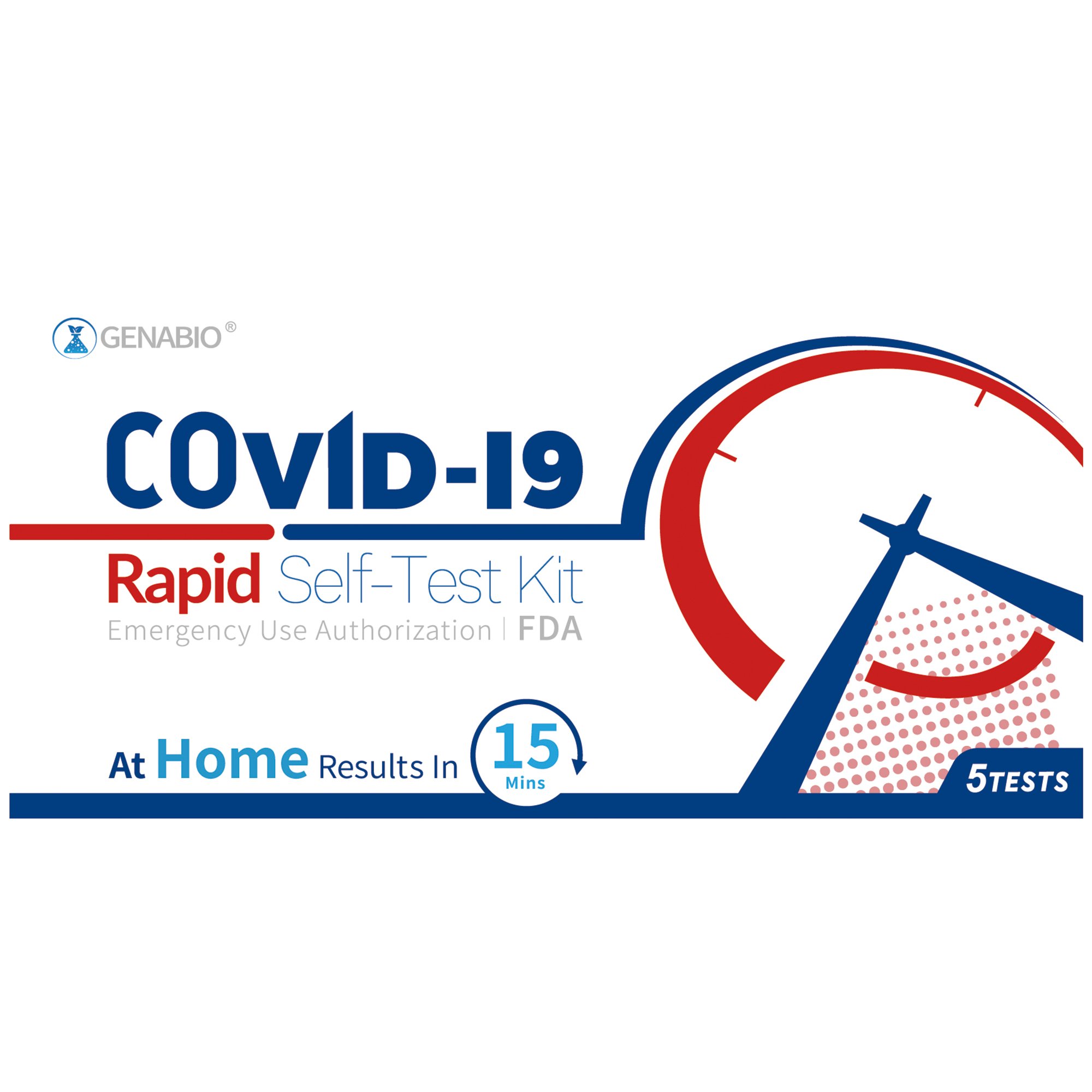 Genabio Diagnostics Inc RA9-E00305 - Genabio® COVID-19 at Home Rapid Self-Test Kit, Five Tests per Pack - 1/Kit, 54/Case