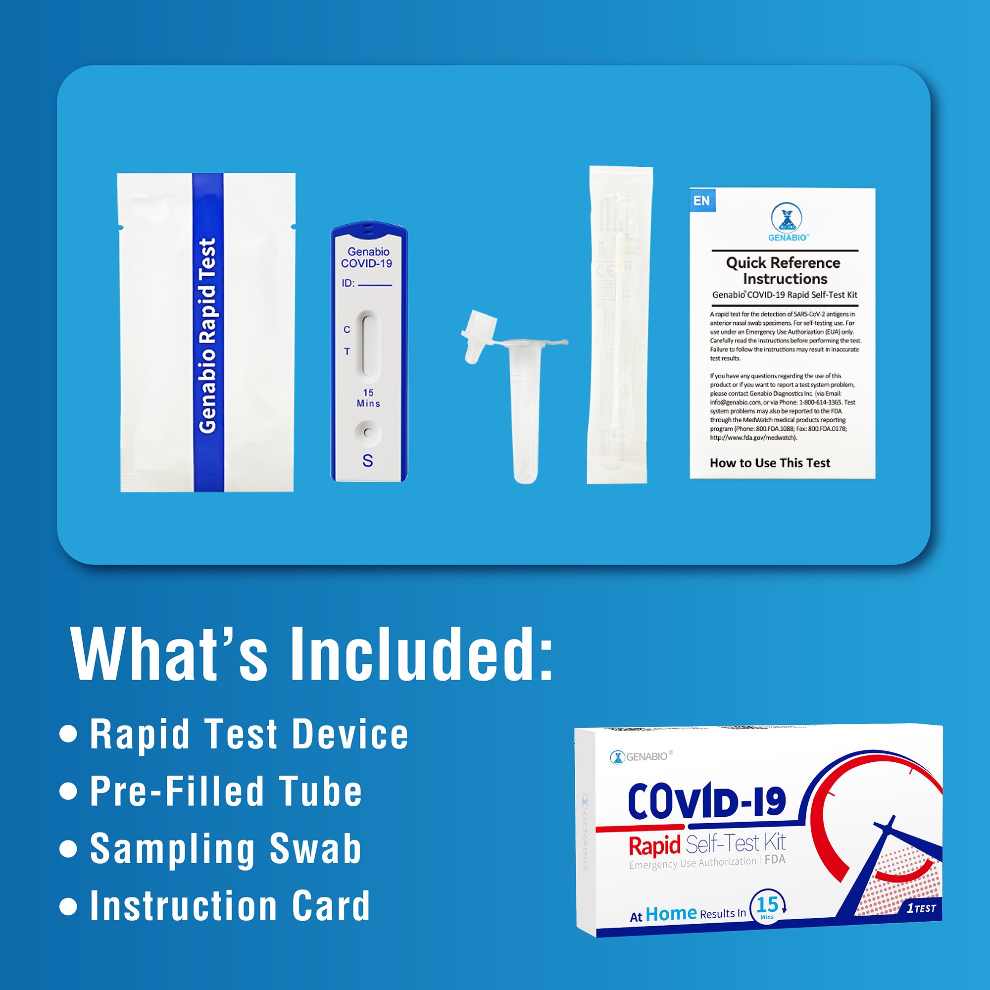 Genabio Diagnostics Inc RA9-E00301 - Genabio® COVID-19 at Home Rapid Self-Test Kit, 14 Tests per Pack - 1/Pack, 18/Case