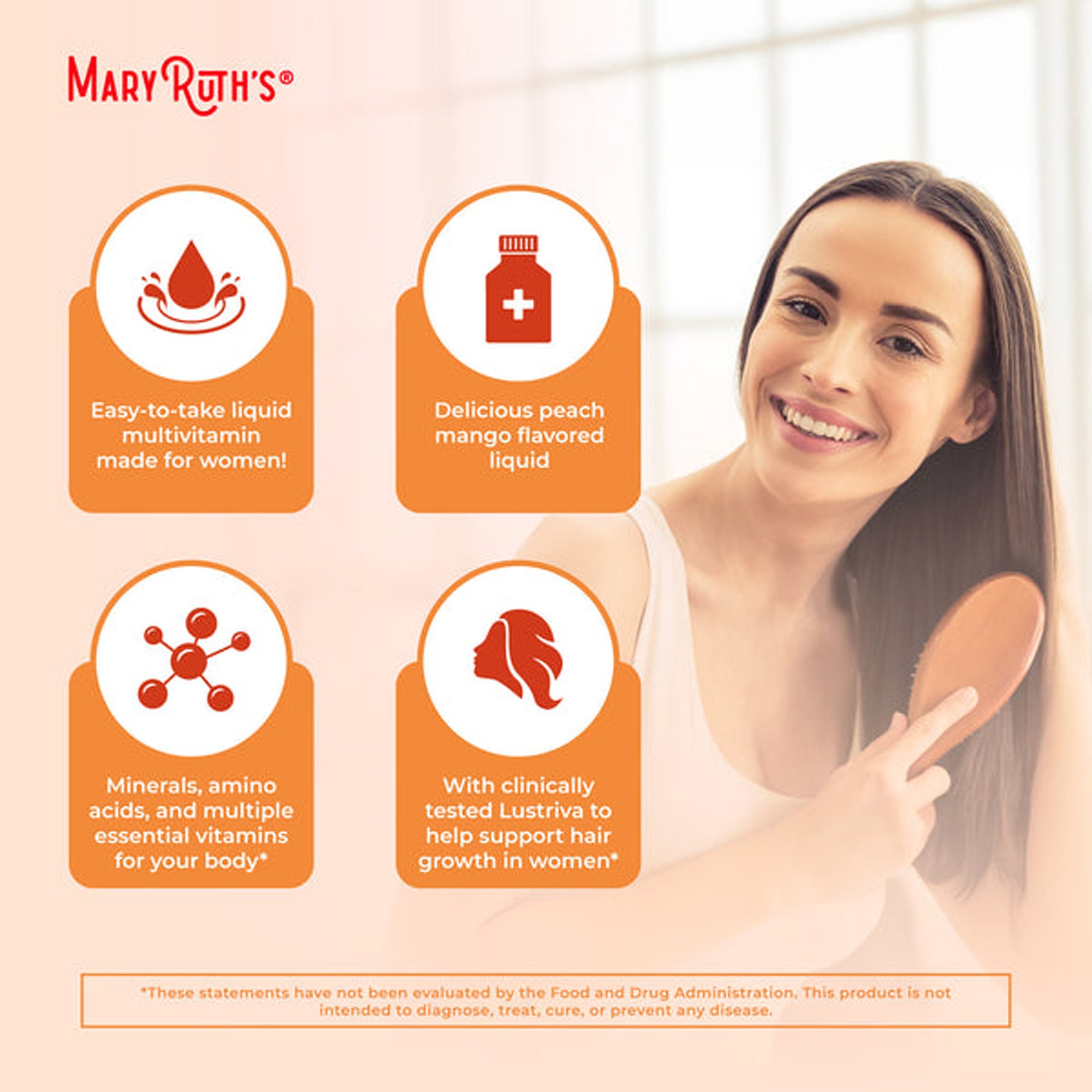 Mary Ruth's Liquid Morning Multivitamin + Hair Growth Multivitamin Supplement BL-AD-MHG-CV-PSF-30Z-UN-01 by MRO MaryRuth