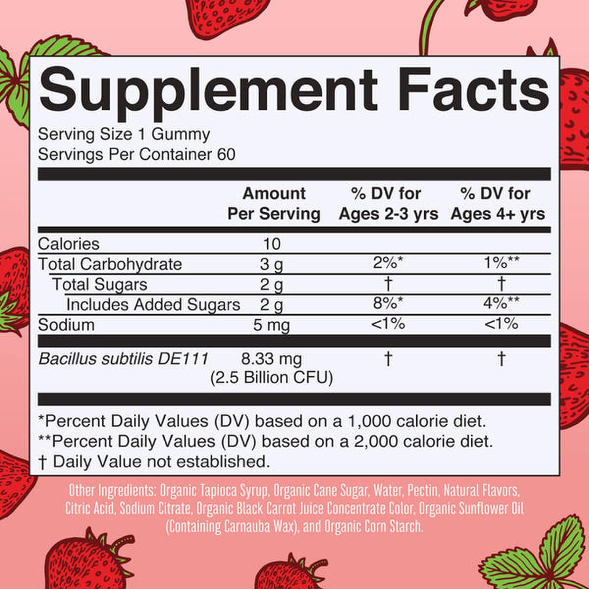 MRO MaryRuth LLC GM-KD-PRO-OG-SG-060-RE-01 - Mary Ruth's™ Organic Kids Probiotic Gummies, Strawberry Flavor - 1/Each, 6/Case
