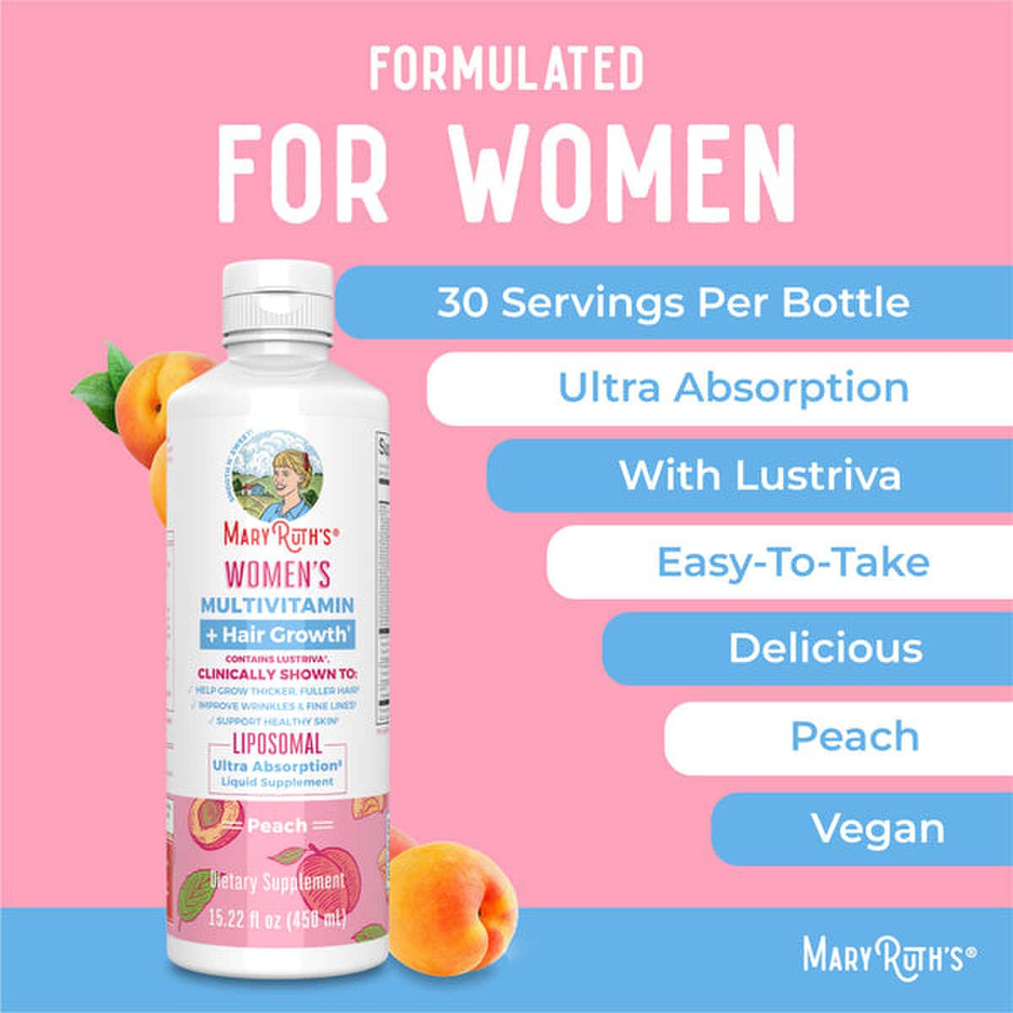 MRO MaryRuth LLC LP-WO-MHG-CV-SF-16Z-UN-01 - Mary Ruth's® Women's Multivitamin + Liposomal for Hair Growth, 15.22-oz. Bottle - 1/Each, 6/Case