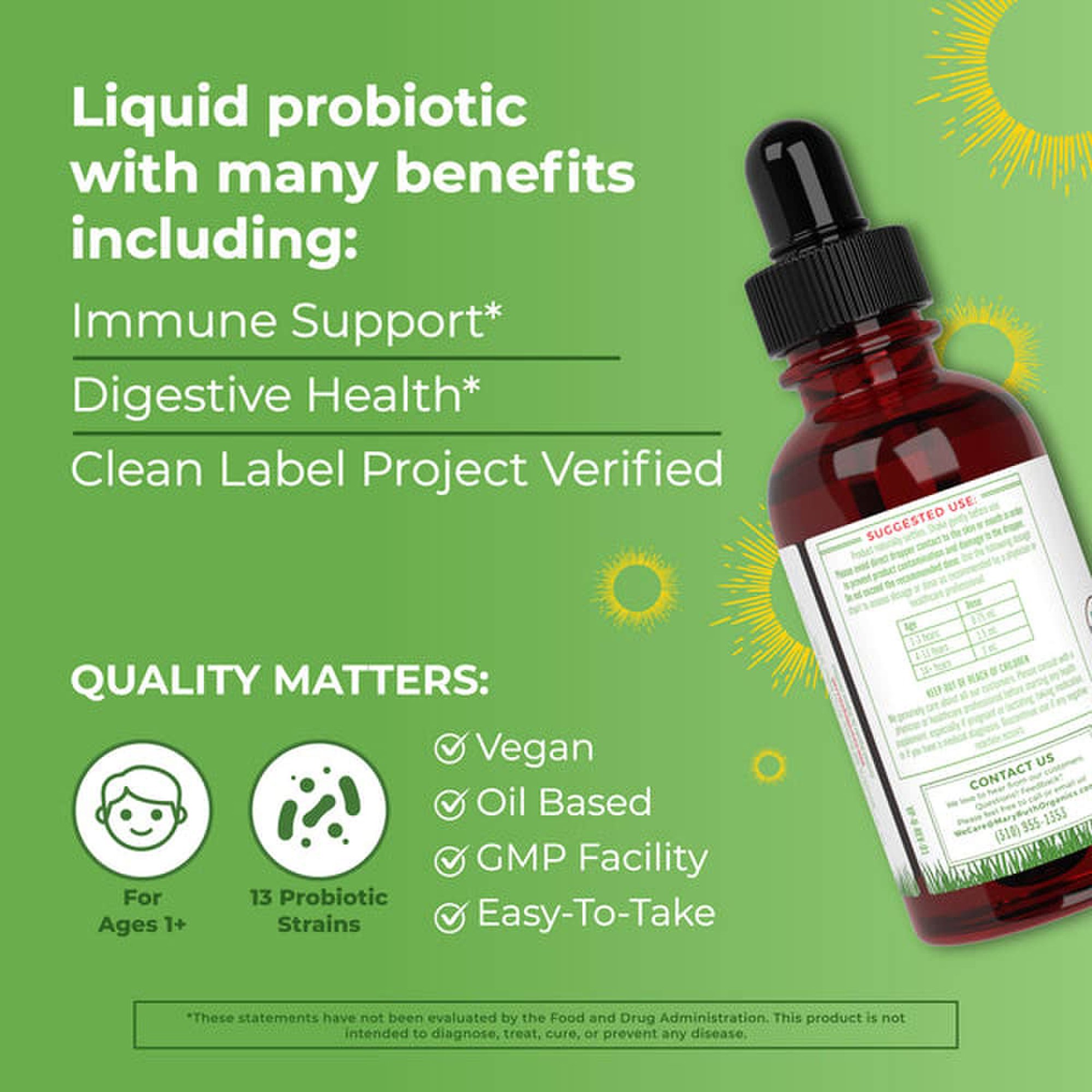 MRO MaryRuth LLC DR-AD-PRO-OG-SF-2OZ-UN-02 - Mary Ruth's® Oil-Based Organic Liquid Probiotic Drops - 1/Each, 6/Case
