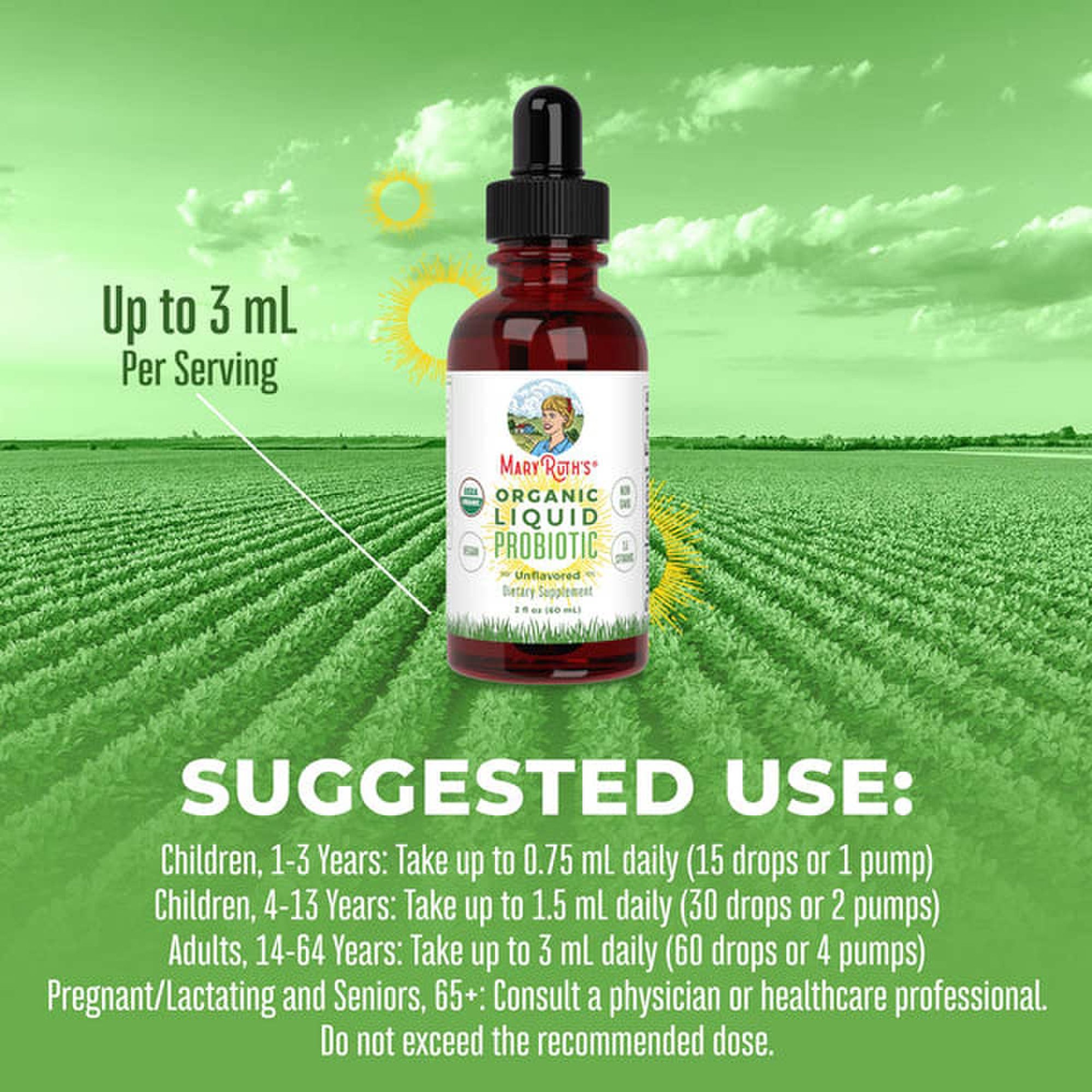 MRO MaryRuth LLC DR-AD-PRO-OG-SF-2OZ-UN-02 - Mary Ruth's® Oil-Based Organic Liquid Probiotic Drops - 1/Each, 6/Case