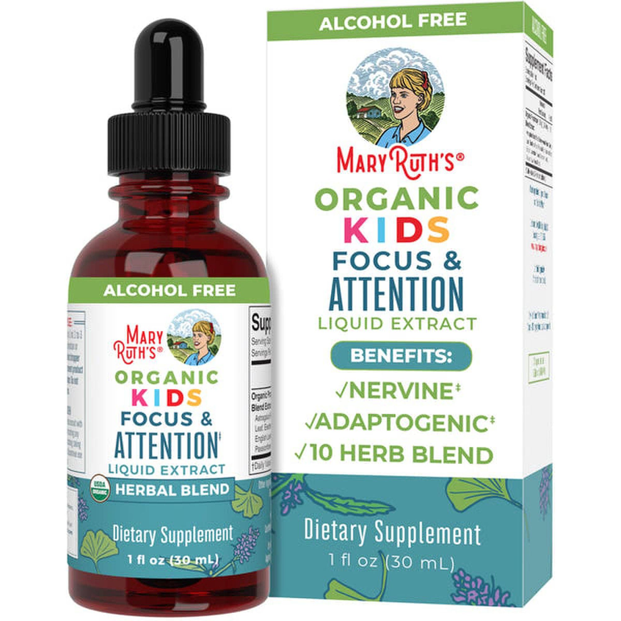 MRO MaryRuth LLC - DR-KD-FCS-OG-XX-1OZ-RE-01 Mary Ruth's® Organic Kids Focus & Attention Liquid Drops