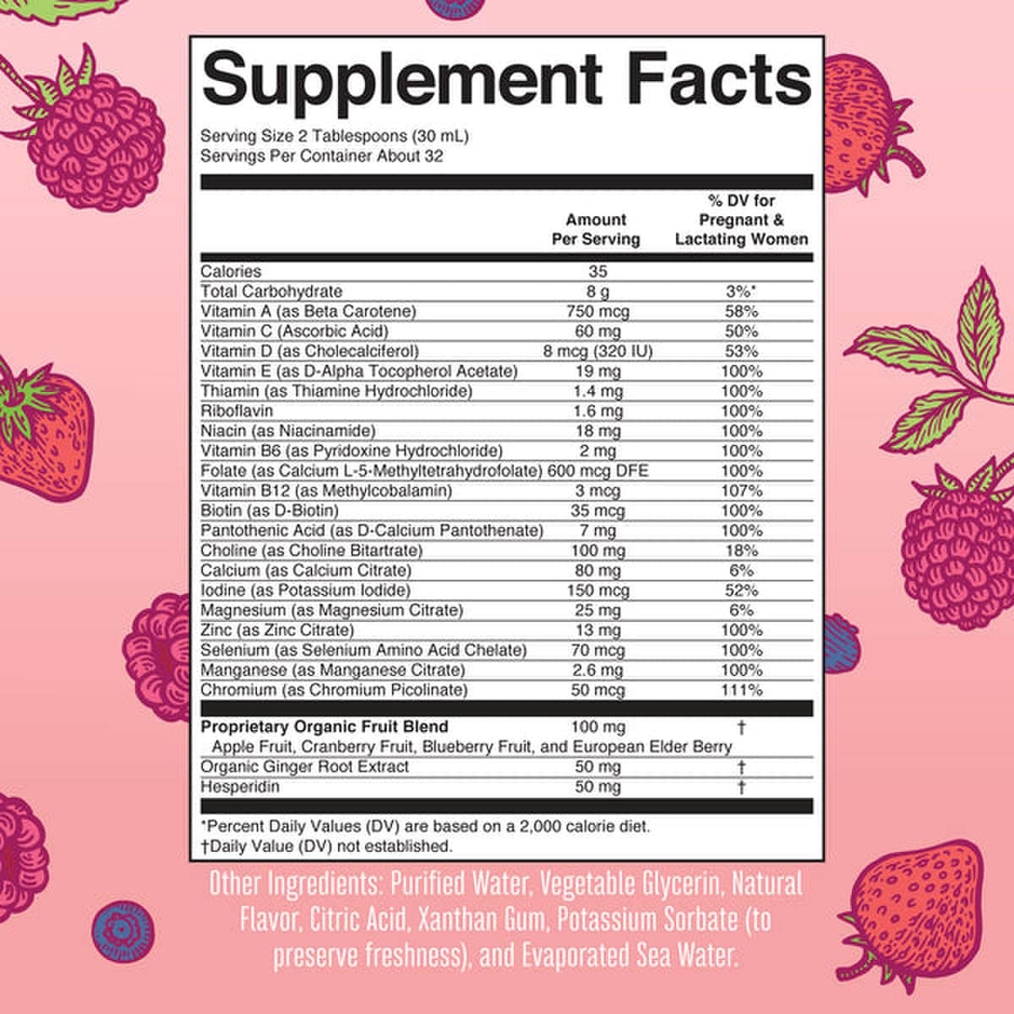 MRO MaryRuth LLC BL-WO-PPM-CV-SF-32Z-UN-02 - Mary Ruth's® Prenatal & Postnatal Liquid Multivitamin Liquid, Berry Flavor - 1/Each, 6/Case