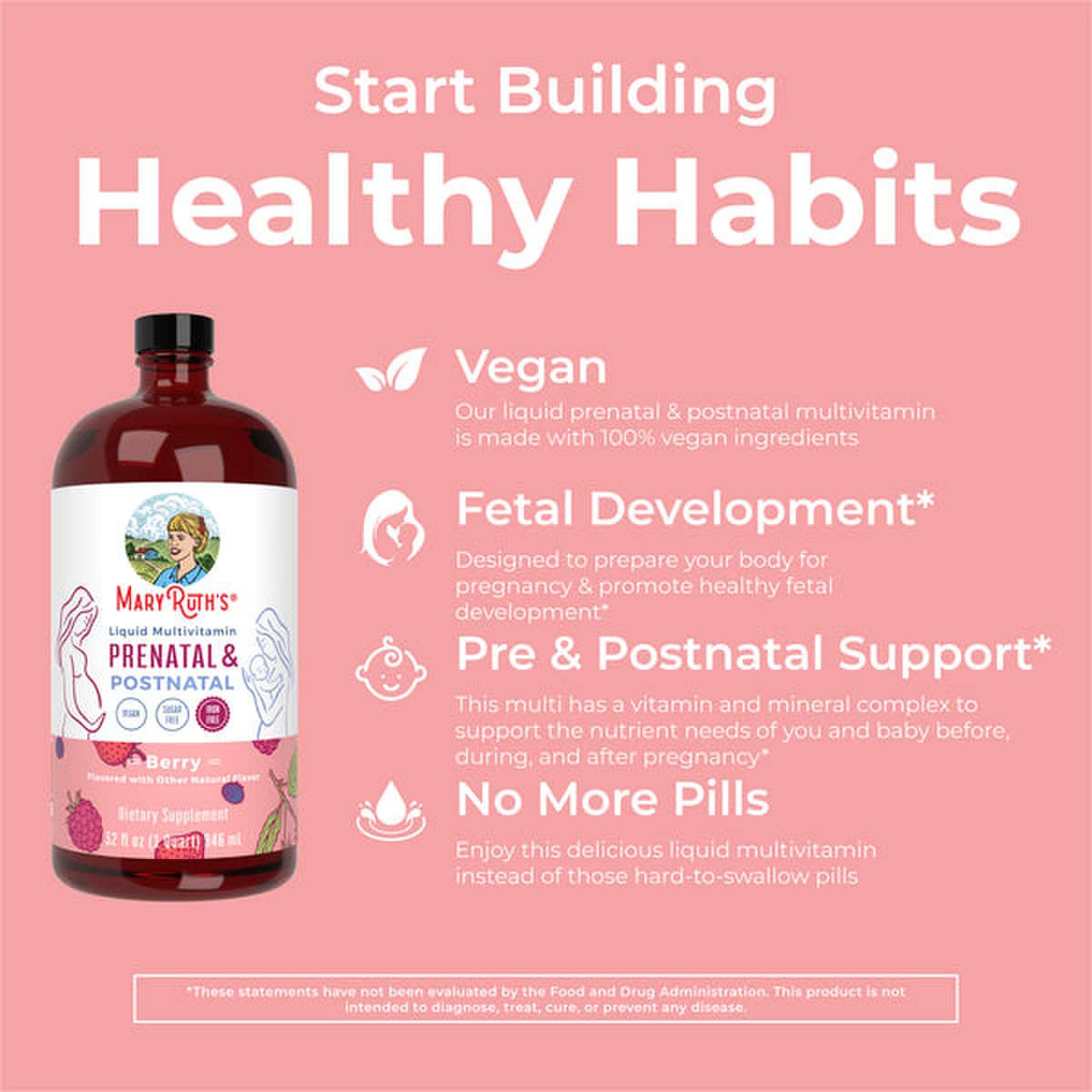 MRO MaryRuth LLC BL-WO-PPM-CV-SF-32Z-UN-02 - Mary Ruth's® Prenatal & Postnatal Liquid Multivitamin Liquid, Berry Flavor - 1/Each, 6/Case