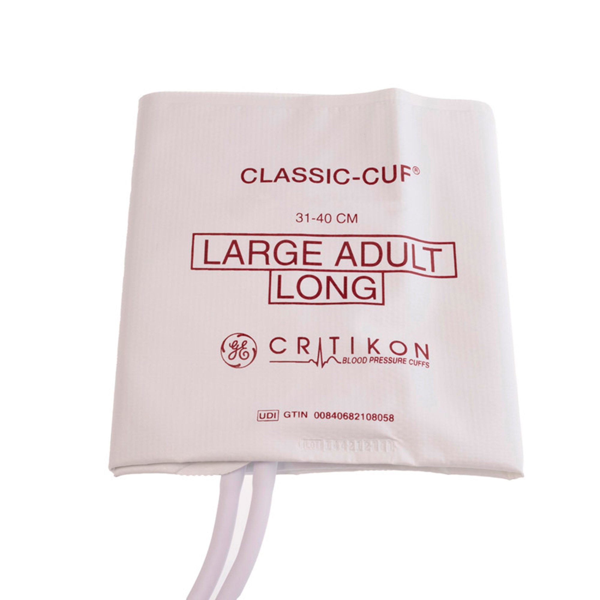GE Healthcare - CLA-A3-2A-L-5S Single Patient Use Blood Pressure Cuff Classic Cuff® 31 to 40 cm Arm Cloth Fabric Cuff Large Adult Long Cuff