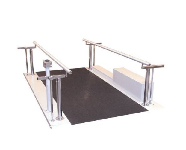 Performance Health - 081643683 Bariatric Parallel Bars Tri W-G® Anodized Aluminum Handrails, Motorized Height and Width 54 Inch Platform Width X 10 Foot Length Pearl Gray / Black