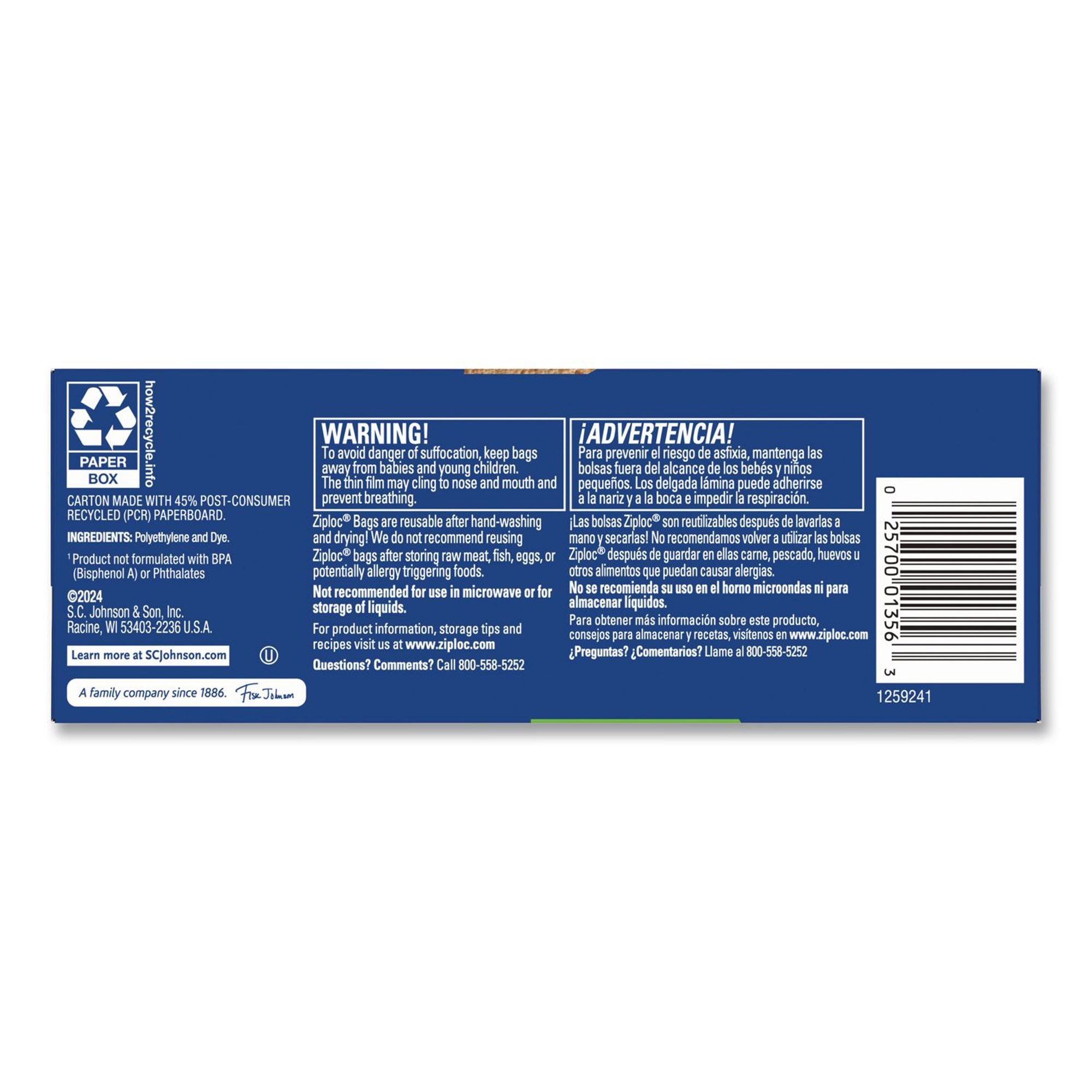 Ziploc Reclosable Bag SJN383179 by Essendant /United Stationers