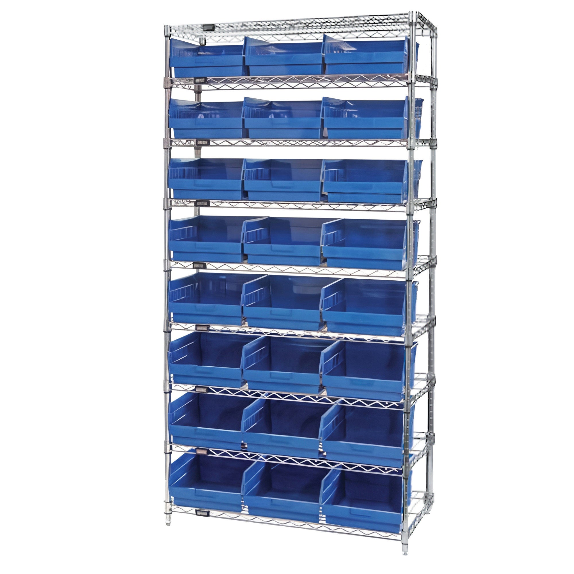 Alimed - 2970014890 Shelf Bin System Quantum® Silver / Blue Wire/ Plastic 24 Inch Depth