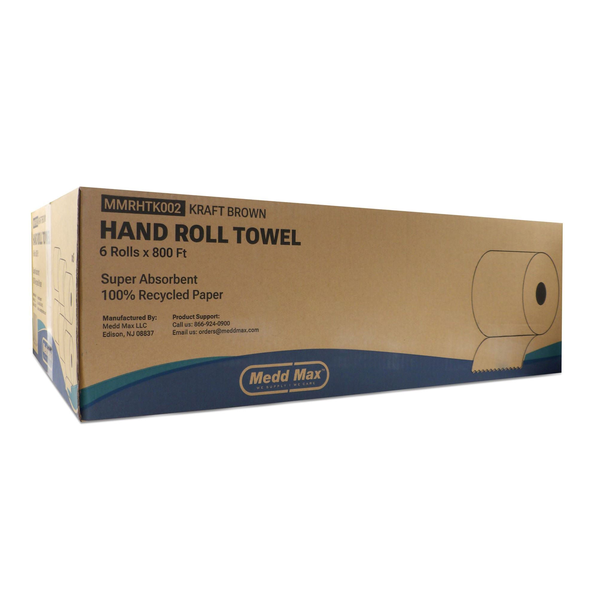 Medd Max LLC - MMRHTK002 Paper Towel Medd Max Hardwound Roll 7-3/4 Inch X 800 Foot