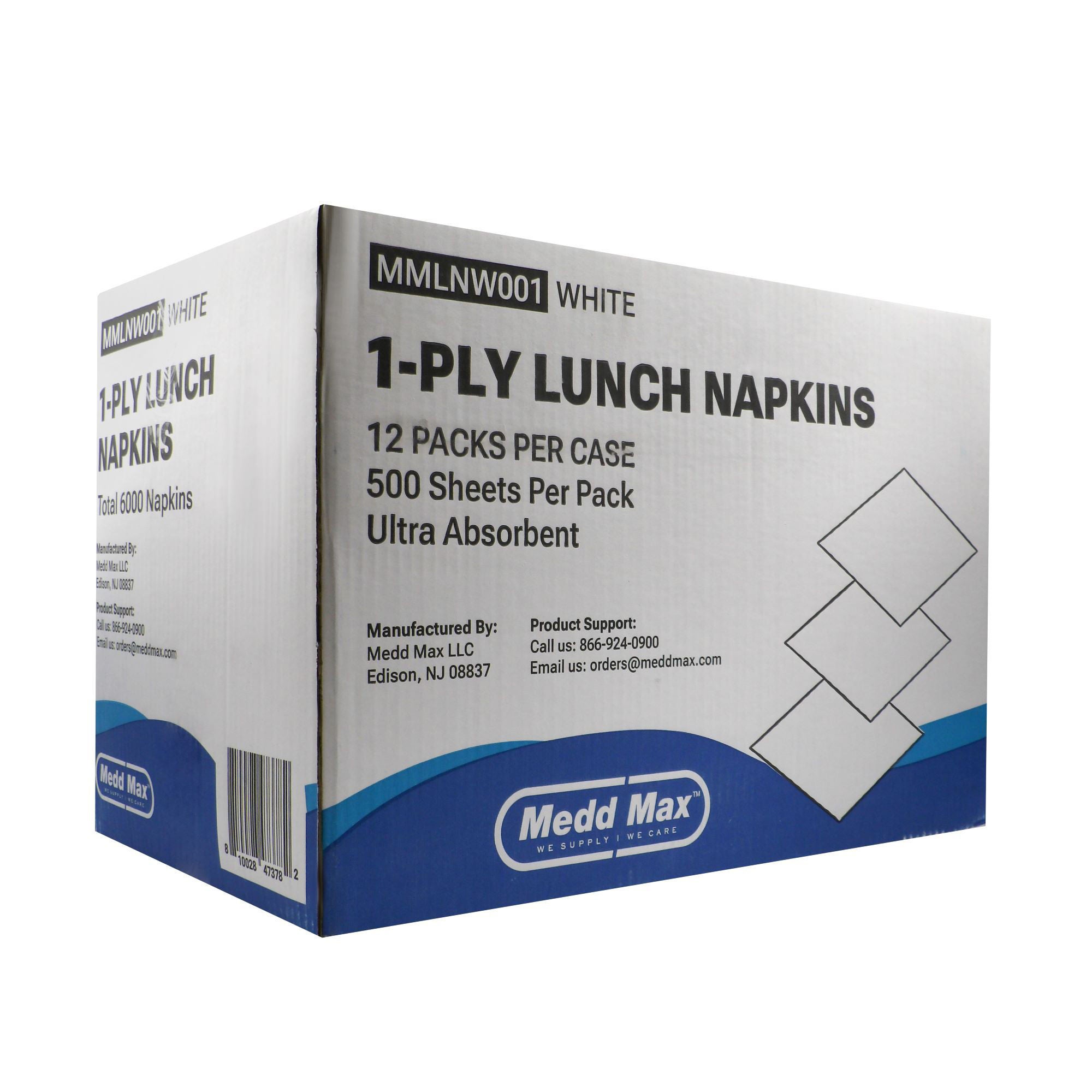 Medd Max LLC - MMLNW001 Luncheon Napkin Medd Max White Paper