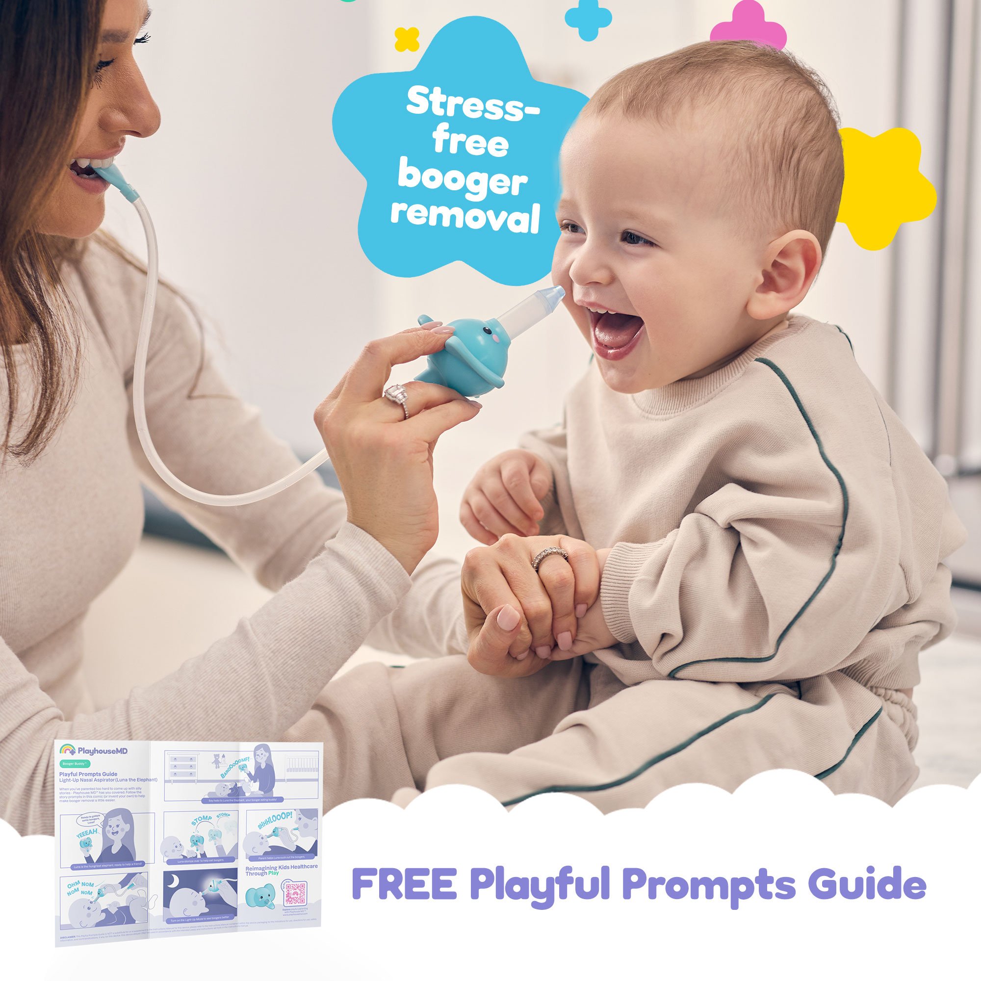 Playhouse MD 1021 - Playhouse MD Nasal Aspirator for Babies and Toddlers, Blue, Elephant Character - 1/Each, 12/Case