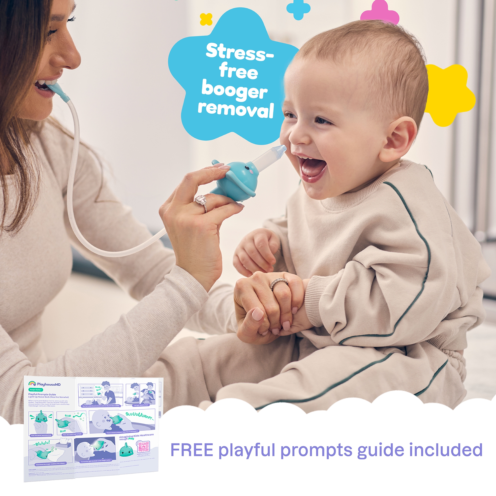 Playhouse MD 1021 - Playhouse MD Nasal Aspirator for Babies and Toddlers, Blue, Elephant Character - 1/Each, 12/Case