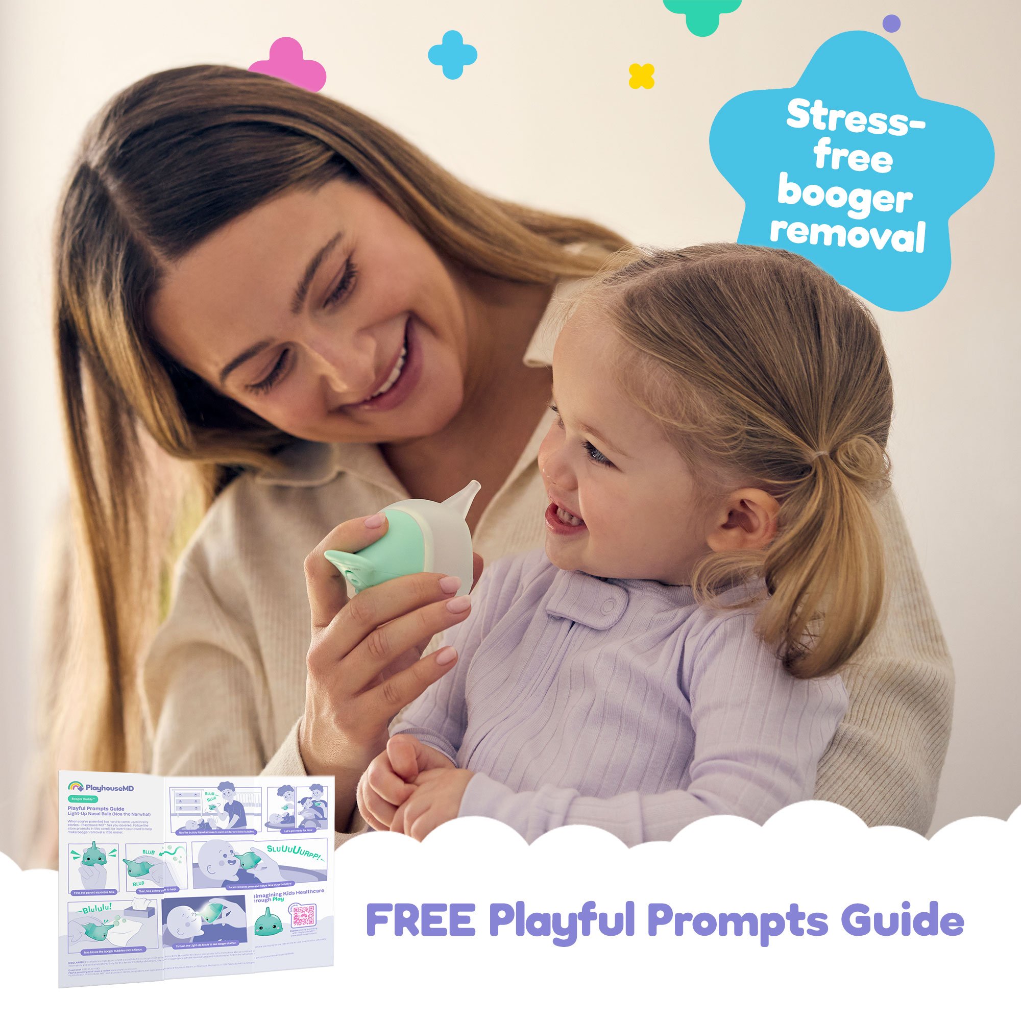 Playhouse MD 1031 - Playhouse MD Nasal Bulb for Babies and Toddlers, Green, Narwhal Character - 1/Each, 12/Case