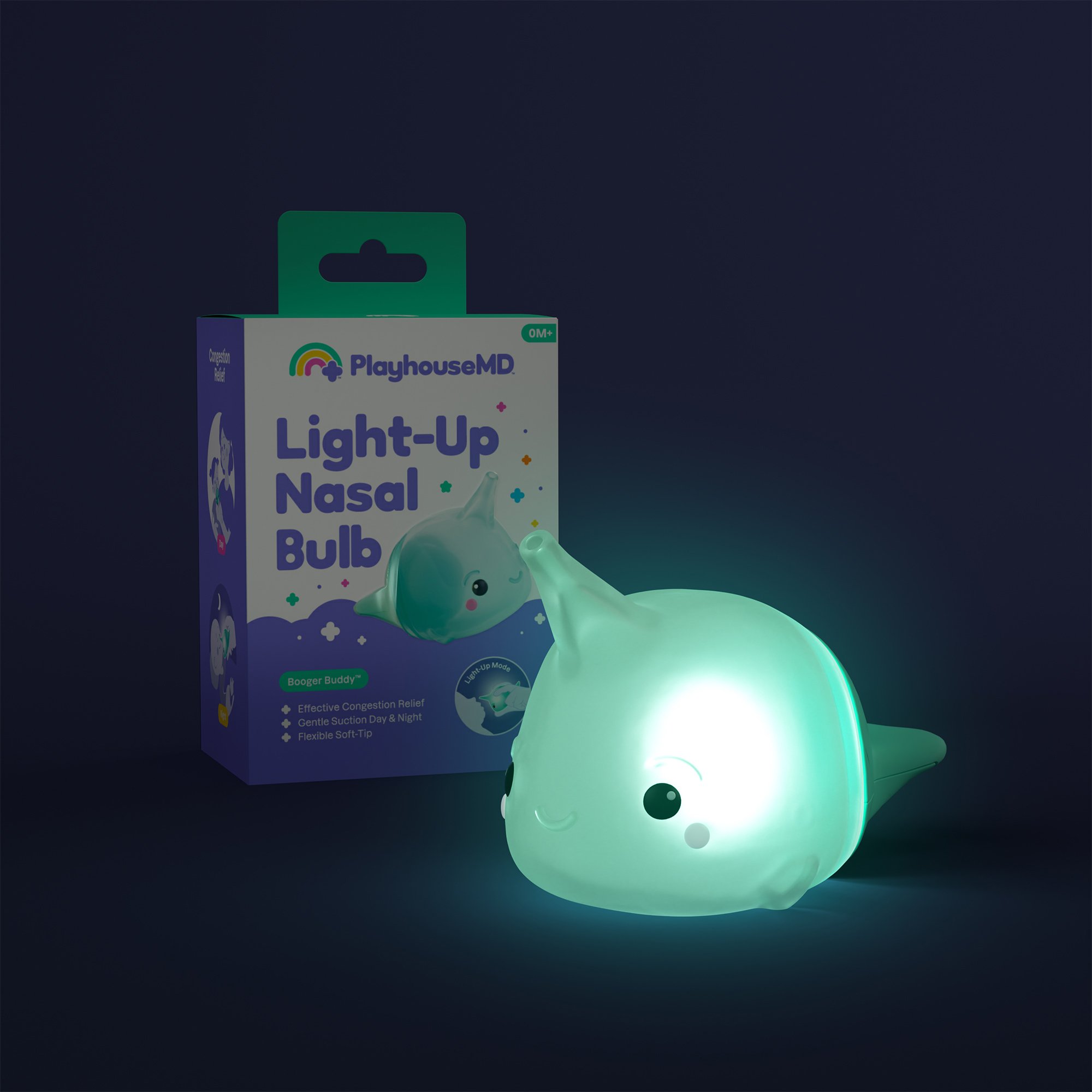 Playhouse MD 1031 - Playhouse MD Nasal Bulb for Babies and Toddlers, Green, Narwhal Character - 1/Each, 12/Case