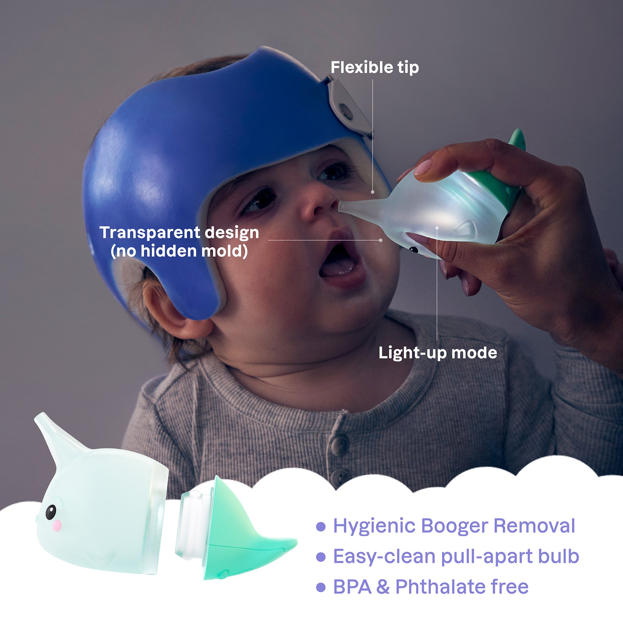 Playhouse MD 1031 - Playhouse MD Nasal Bulb for Babies and Toddlers, Green, Narwhal Character - 1/Each, 12/Case