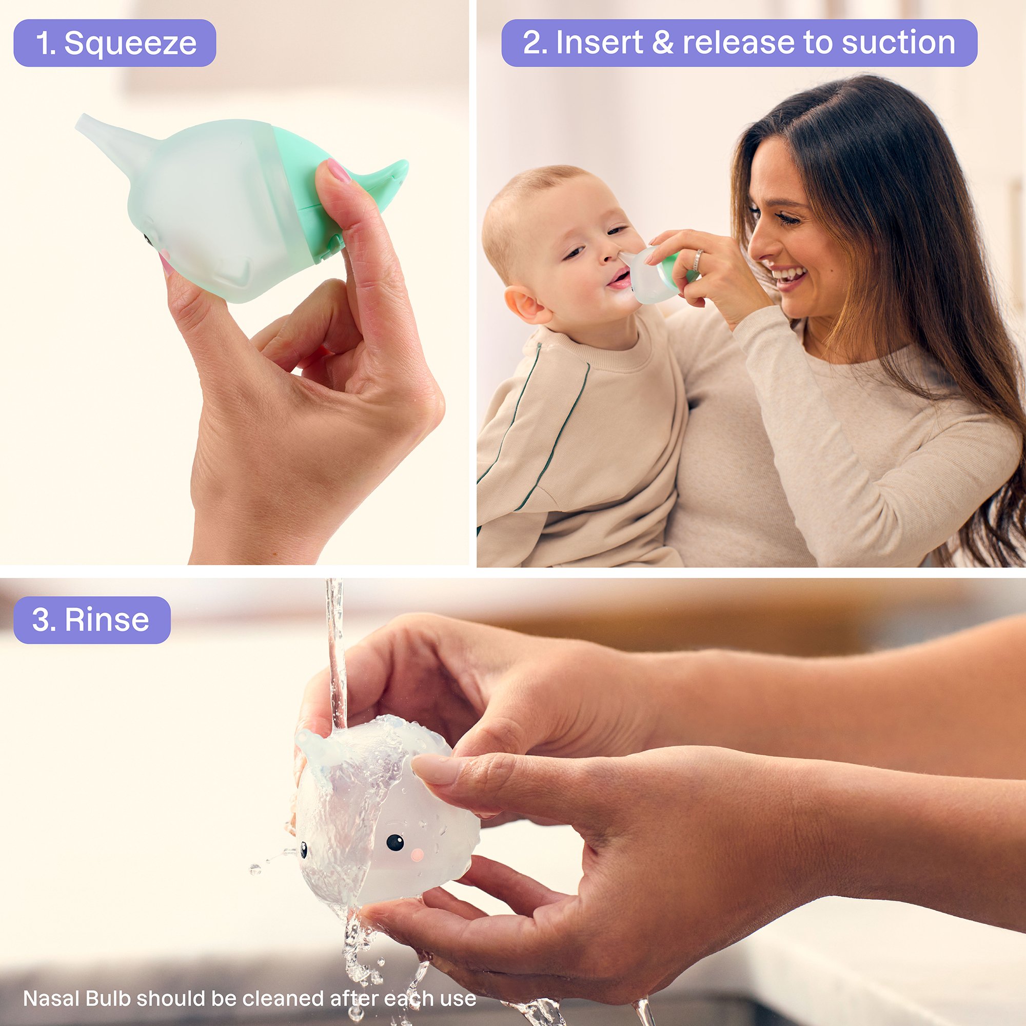 Playhouse MD 1031 - Playhouse MD Nasal Bulb for Babies and Toddlers, Green, Narwhal Character - 1/Each, 12/Case