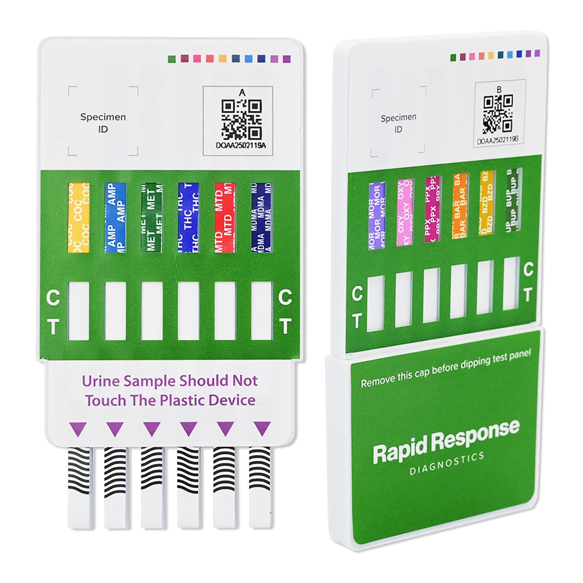 BTNX - D12.1-1P29-25 Drugs of Abuse Test Kit Rapid Response® AMP1000, BAR300, BUP10, BZO300, COC300, mAMP/MET1000, MDMA500, MOP300, MTD300, OXY100, PPX300, THC50 25 Tests CLIA Waived