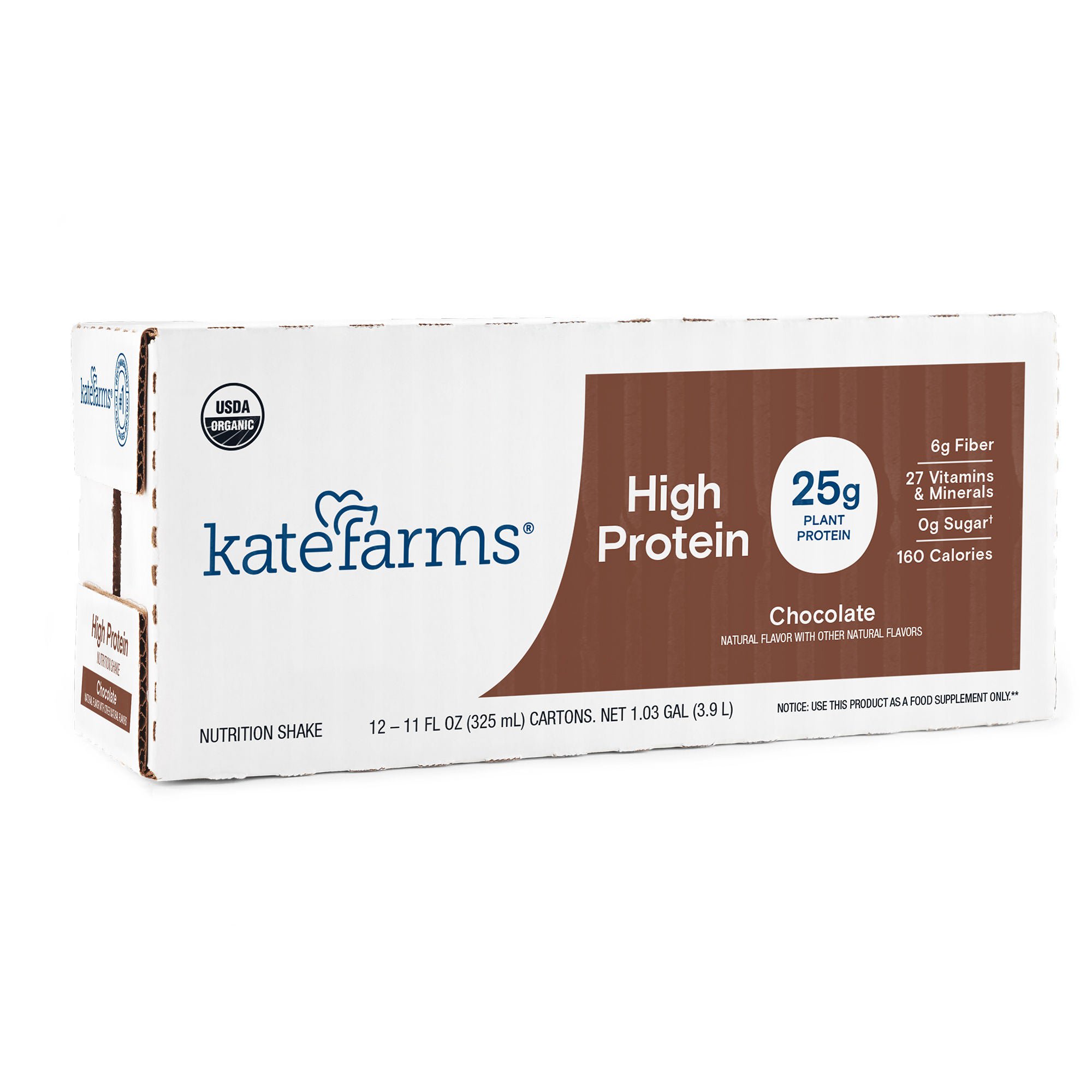 Kate Farms - 811112031482 Oral Supplement Kate Farms High Protein Chocolate Flavor Liquid 11 oz. Carton