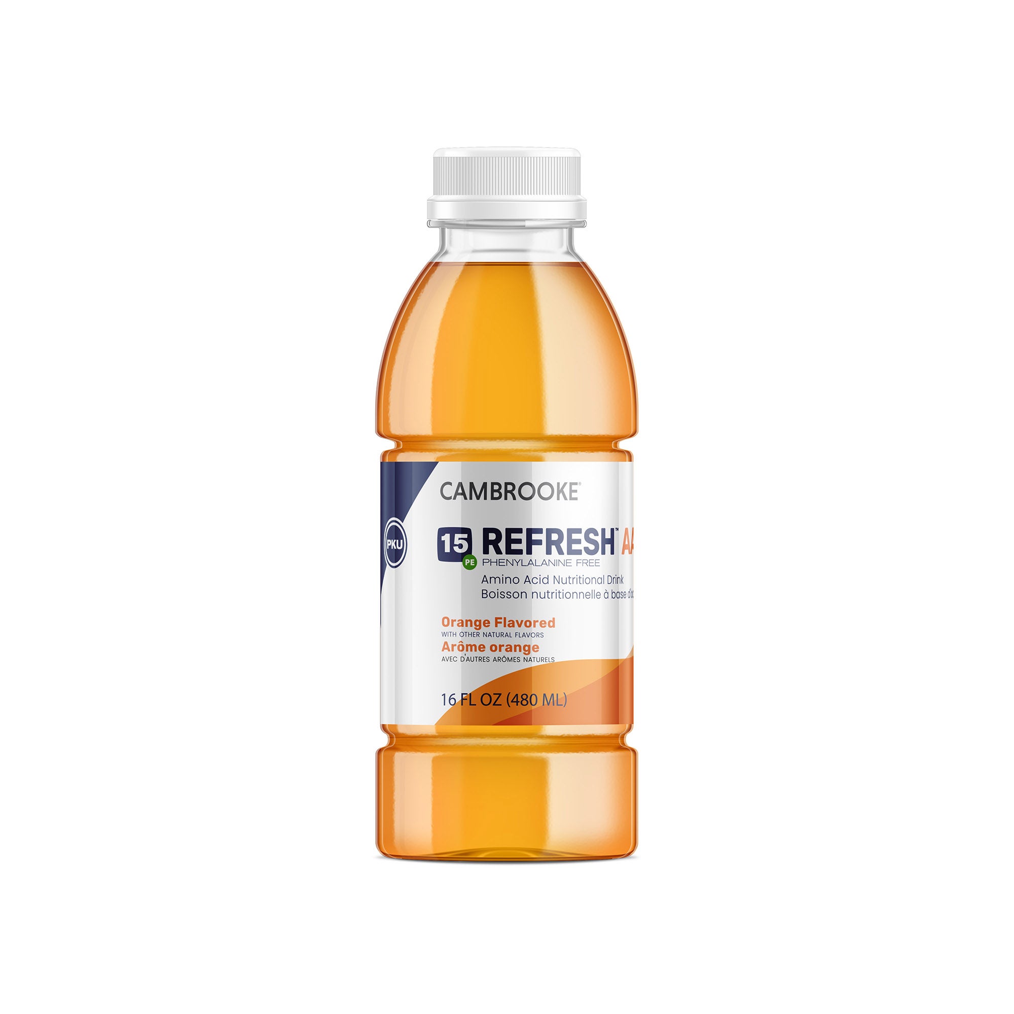 Cambrooke Therapeutics - 35105 Oral Supplement PKU Refresh™ AA 15 Orange Flavor Liquid 16 oz. Bottle