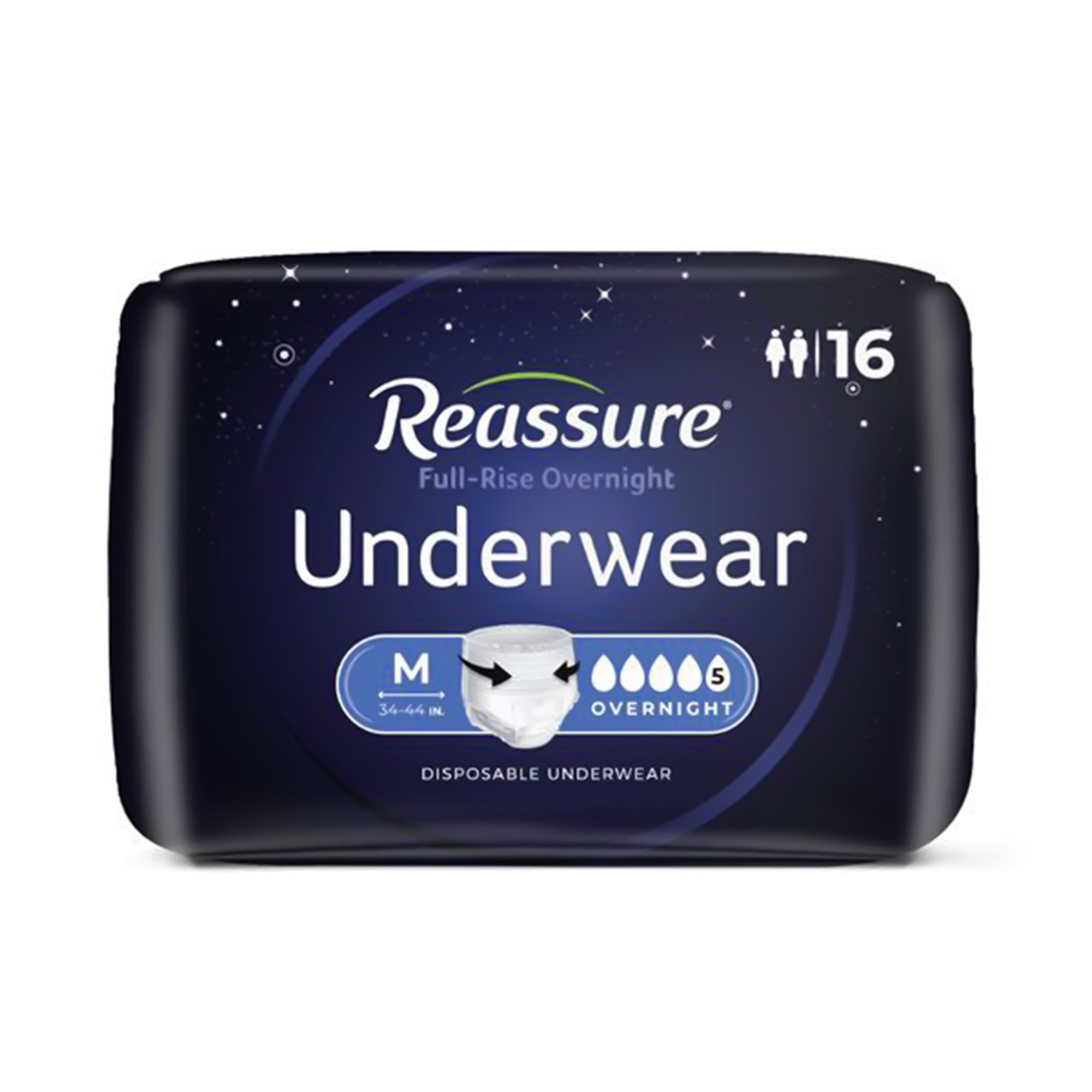 Attends Healthcare Products REG-2129 - Reassure® Full-Rise Overnight Absorbent Underwear, Heavy Absorbency, Medium - 16/Bag, 64/Case
