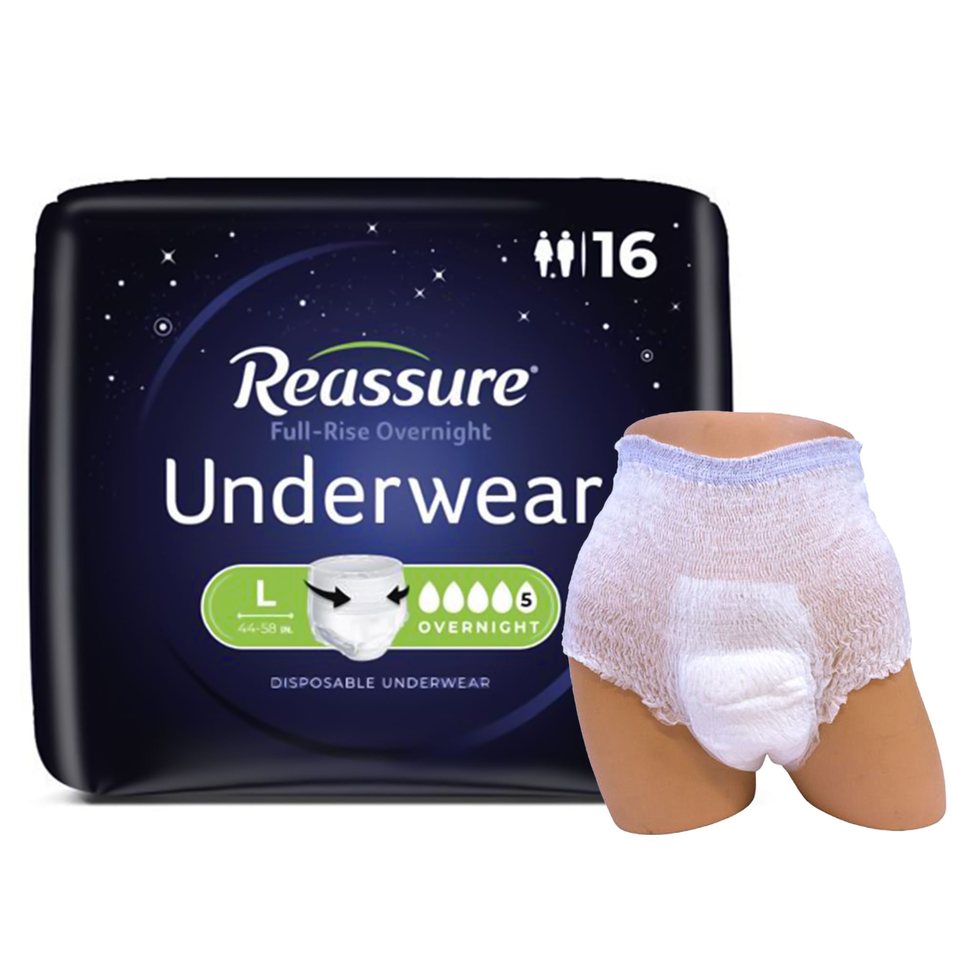 Attends Healthcare Products - REG-2127 Reassure® Full-Rise Overnight Absorbent Underwear