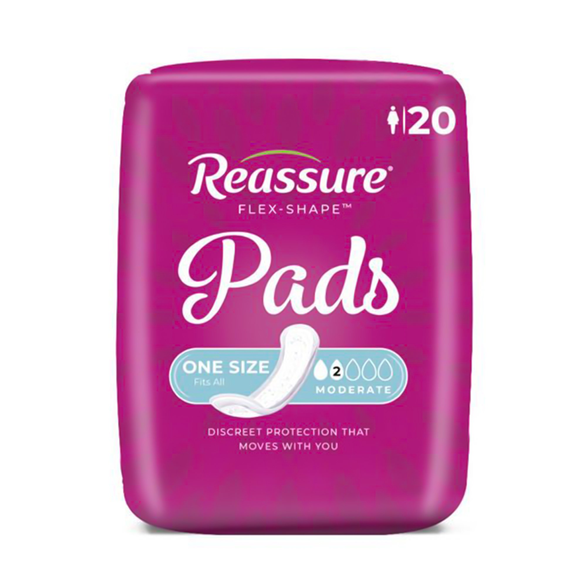 Attends Healthcare Products RES-0017 - Reassure® Flex-Shape Pad™ for Moderate Incontinence, One Size Fits Most - 20/Bag, 180/Case