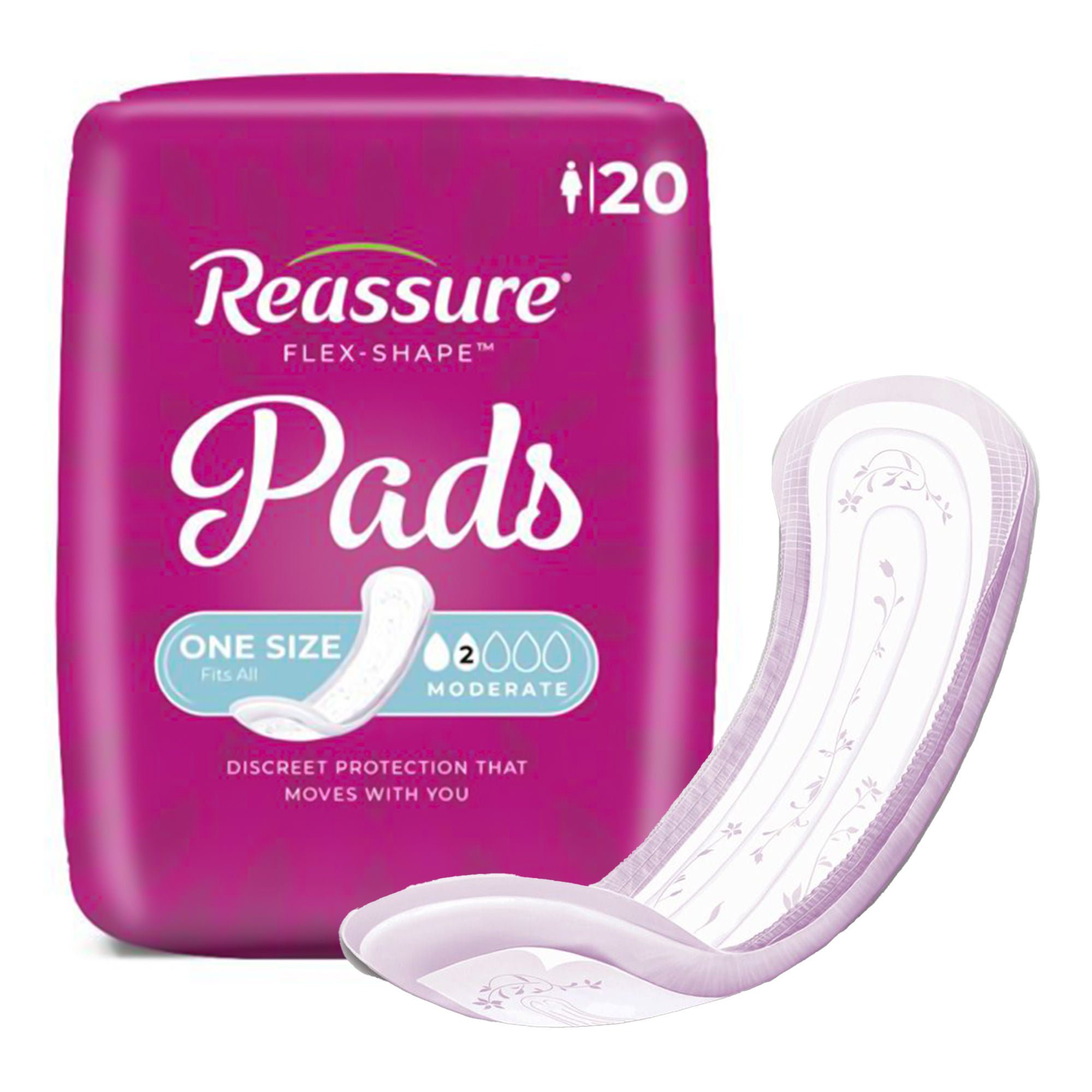 Attends Healthcare Products - RES-0017 Reassure® Flex-Shape Pad™ for Moderate Incontinence