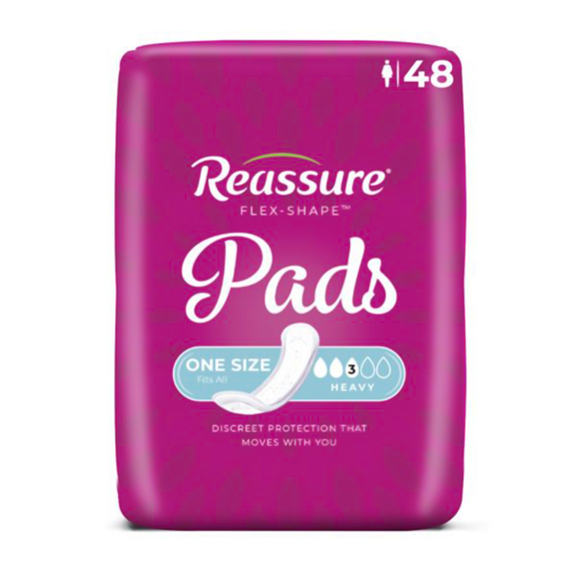 Attends Healthcare Products RES-0014 - Reassure® Flex-Shape Pad™ for Heavy Incontinence, One Size Fits Most - 48/Bag, 192/Case