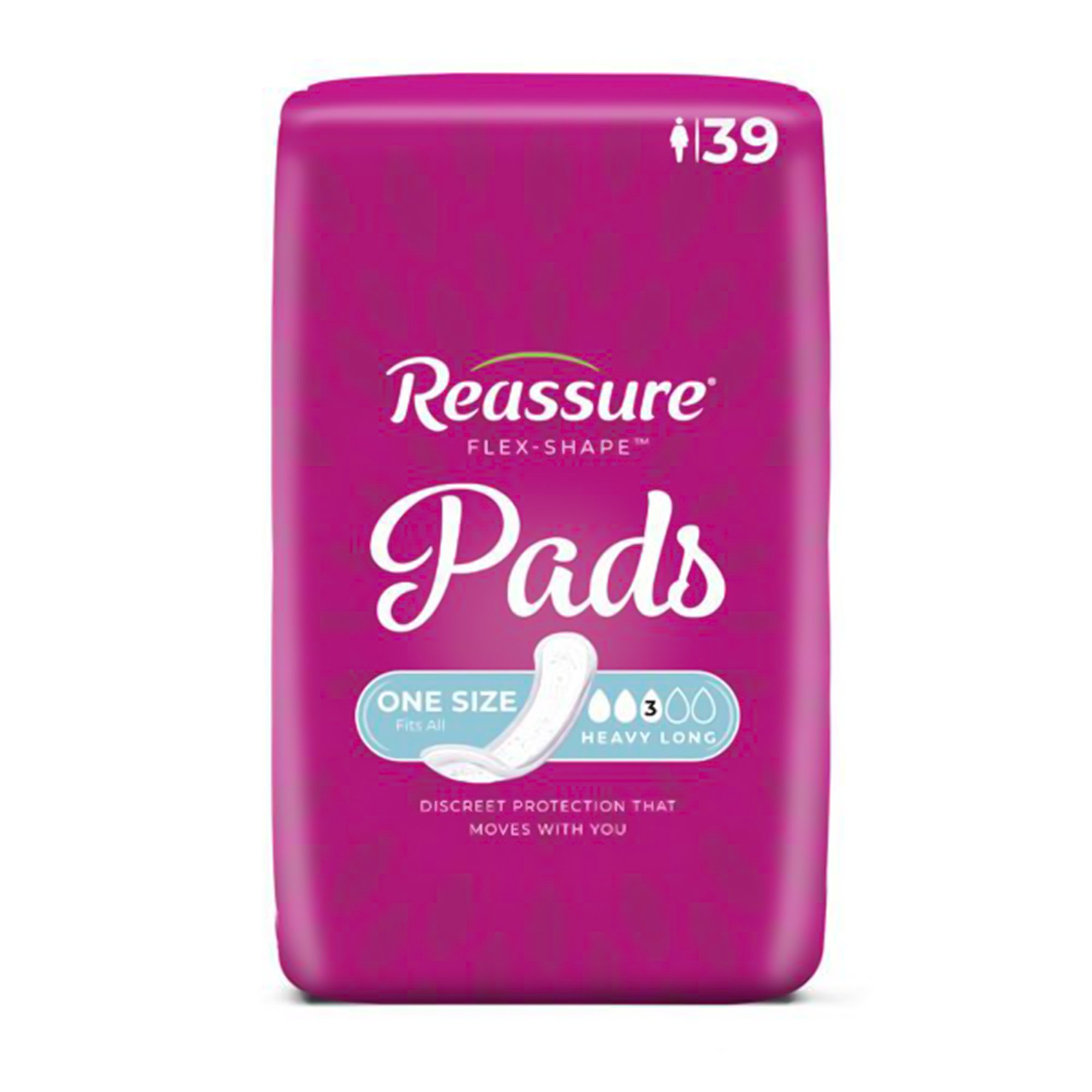 Attends Healthcare Products RES-0018 - Reassure® Flex-Shape Pad™, Long Pad for Heavy Incontinence One Size Fits Most - 39/Bag, 156/Case