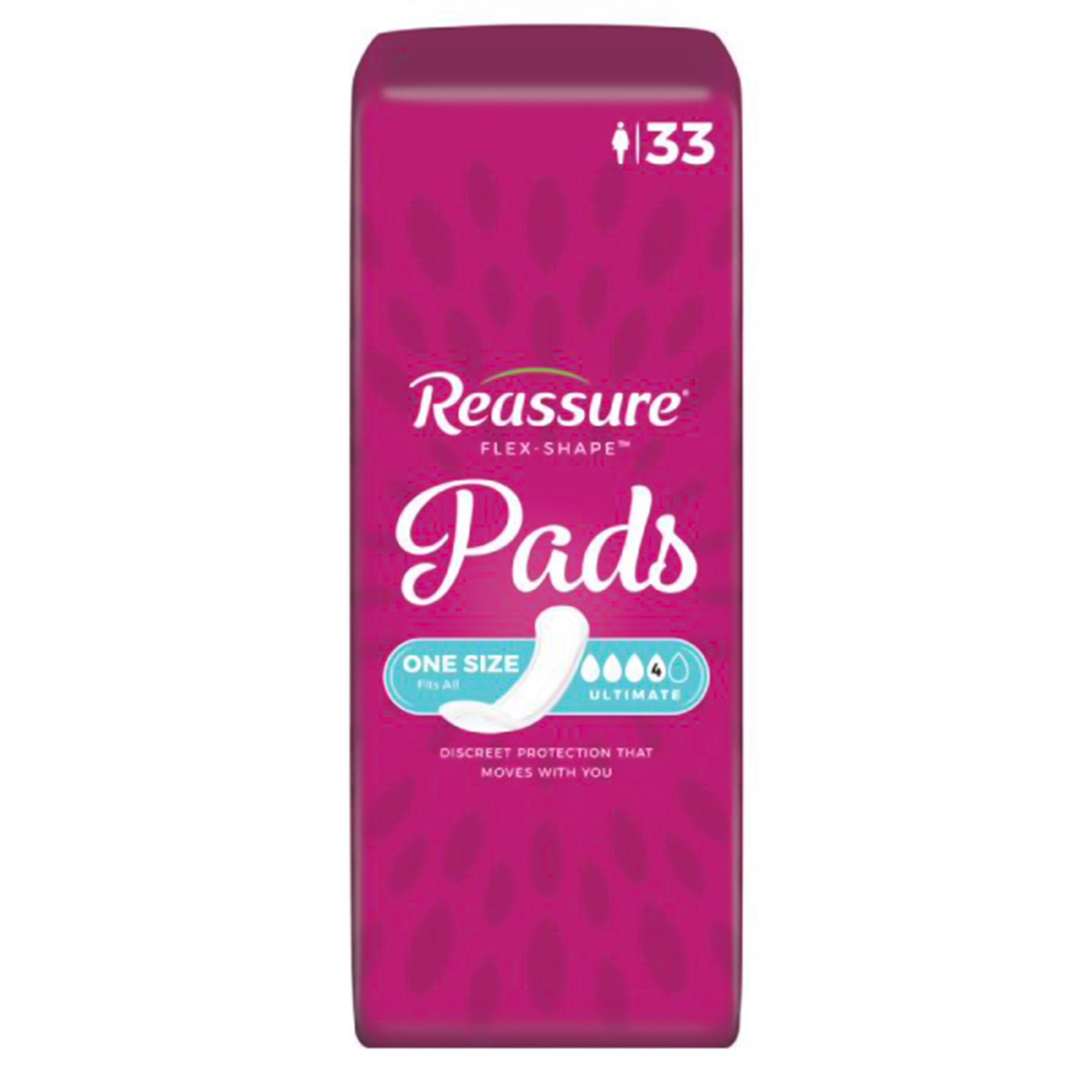 Attends Healthcare Products RES-0012 - Reassure® Flex-Shape™ Moderate Absorbency Long Pad - 33/Bag, 132/Case
