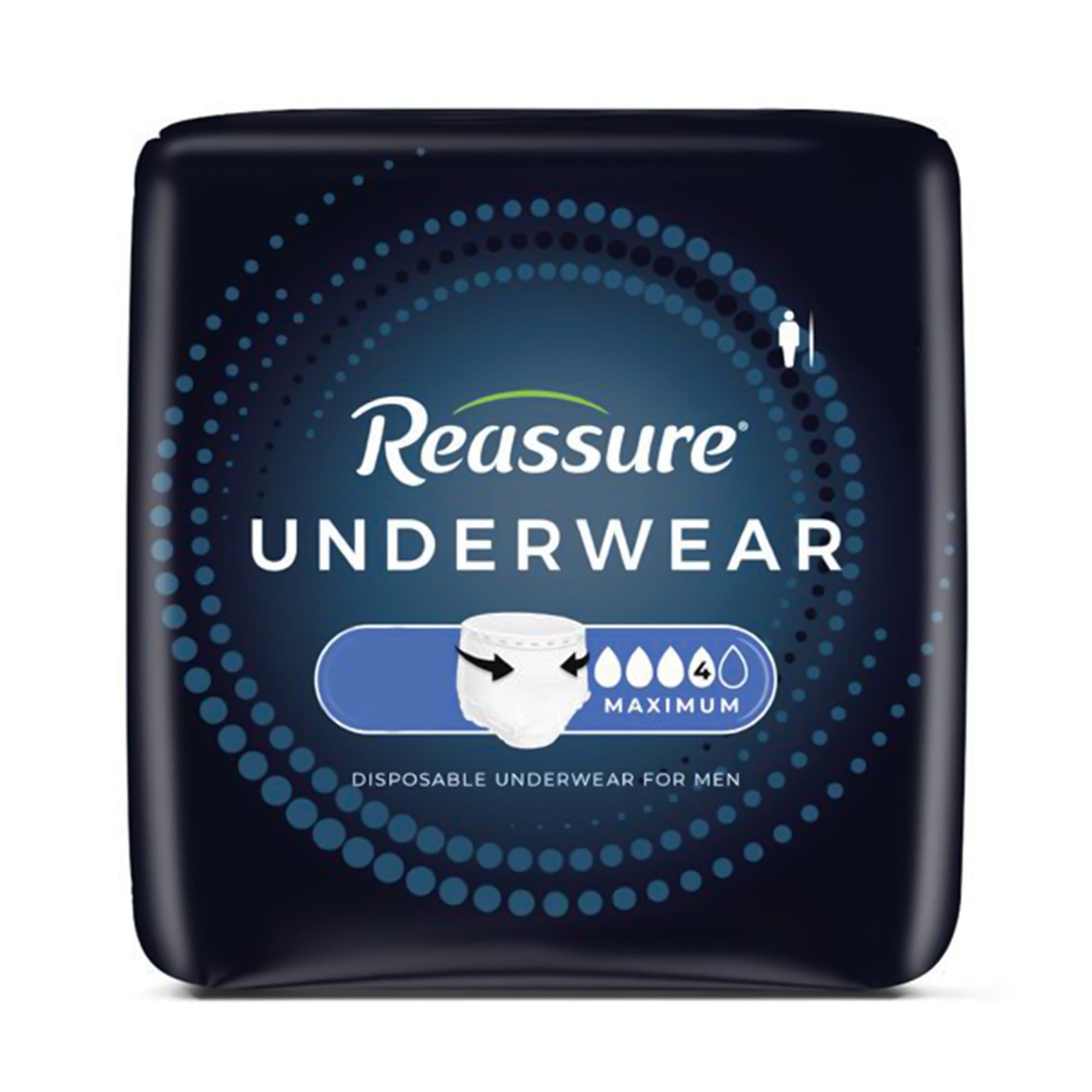 Attends Healthcare Products - REW-0022 Absorbent Underwear Reassure® Maximum Pull On with Tear Away Seams Adult Medium Male Disposable Heavy Absorbency