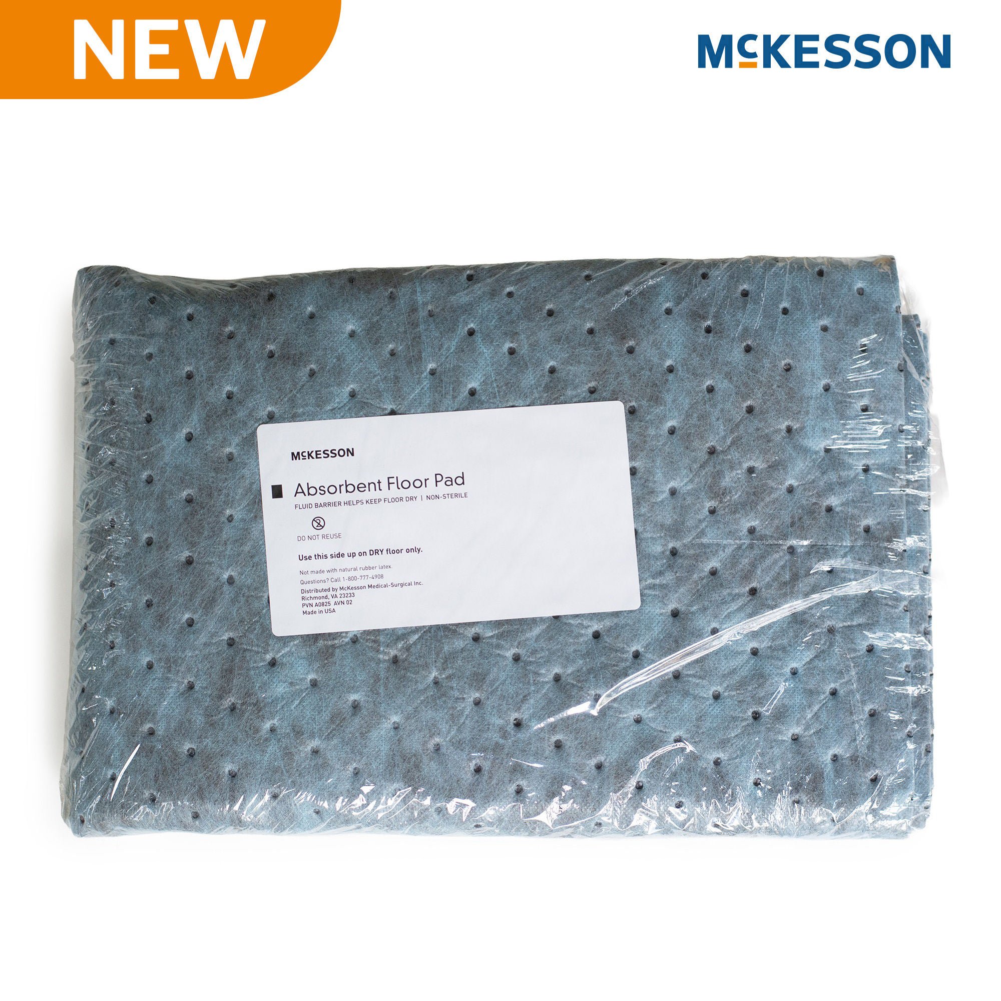 McKesson Brand - 19-3246B Anti-Static Anti-Fatigue Floor Mat McKesson 32 Inch X 72 Foot Light Absorbency Blue Spunbond / Melt-Blown Polypropylene