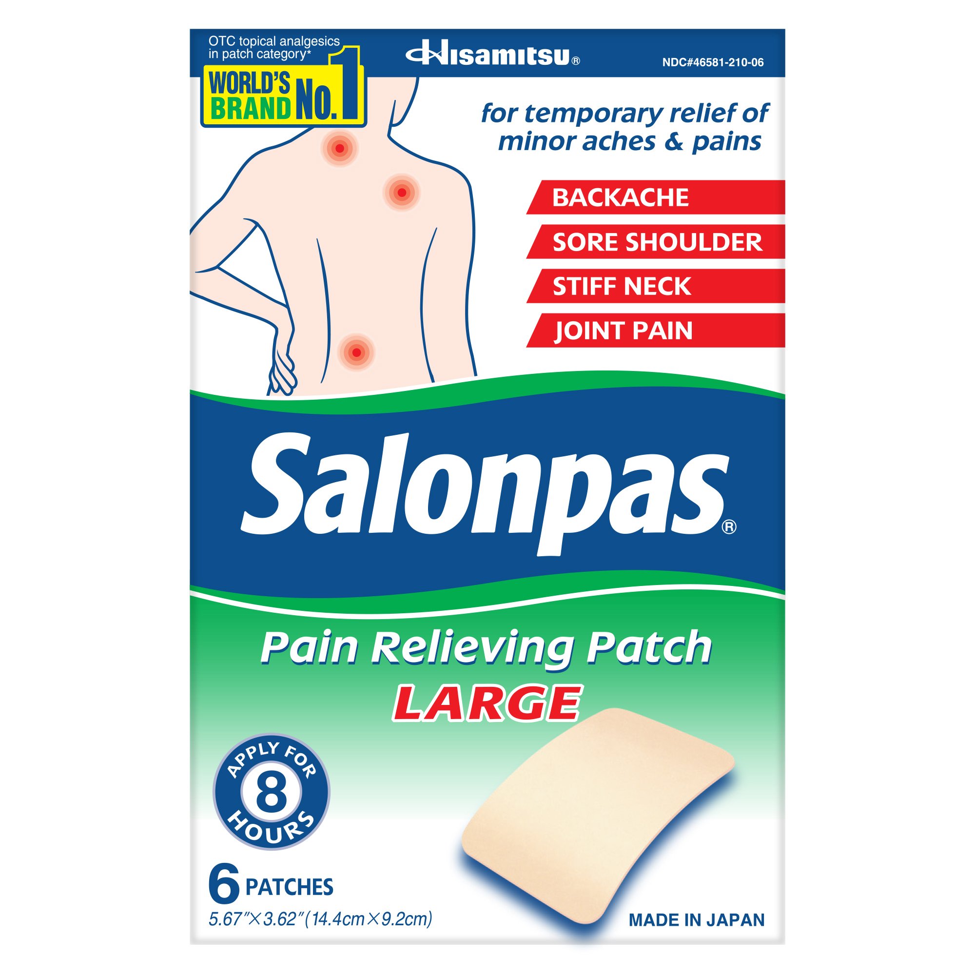 Emerson Healthcare NHP-006 - Salonpas® Pain Relieving Patches Large - 6/Pack, 72/Case