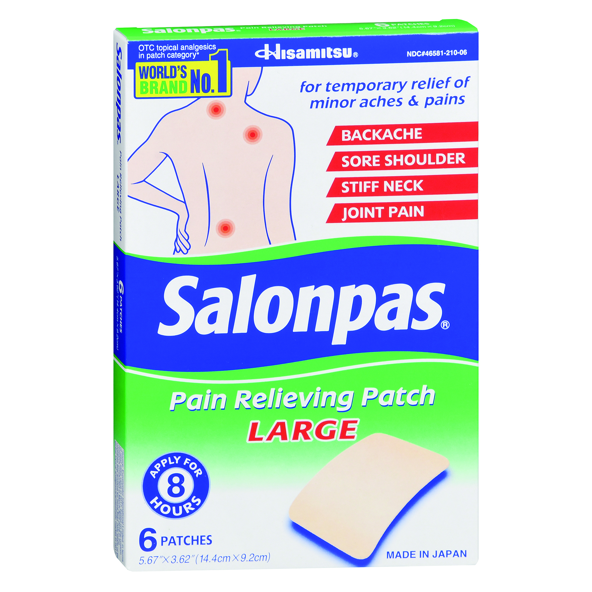 Emerson Healthcare NHP-006 - Salonpas® Pain Relieving Patches Large - 6/Pack, 72/Case