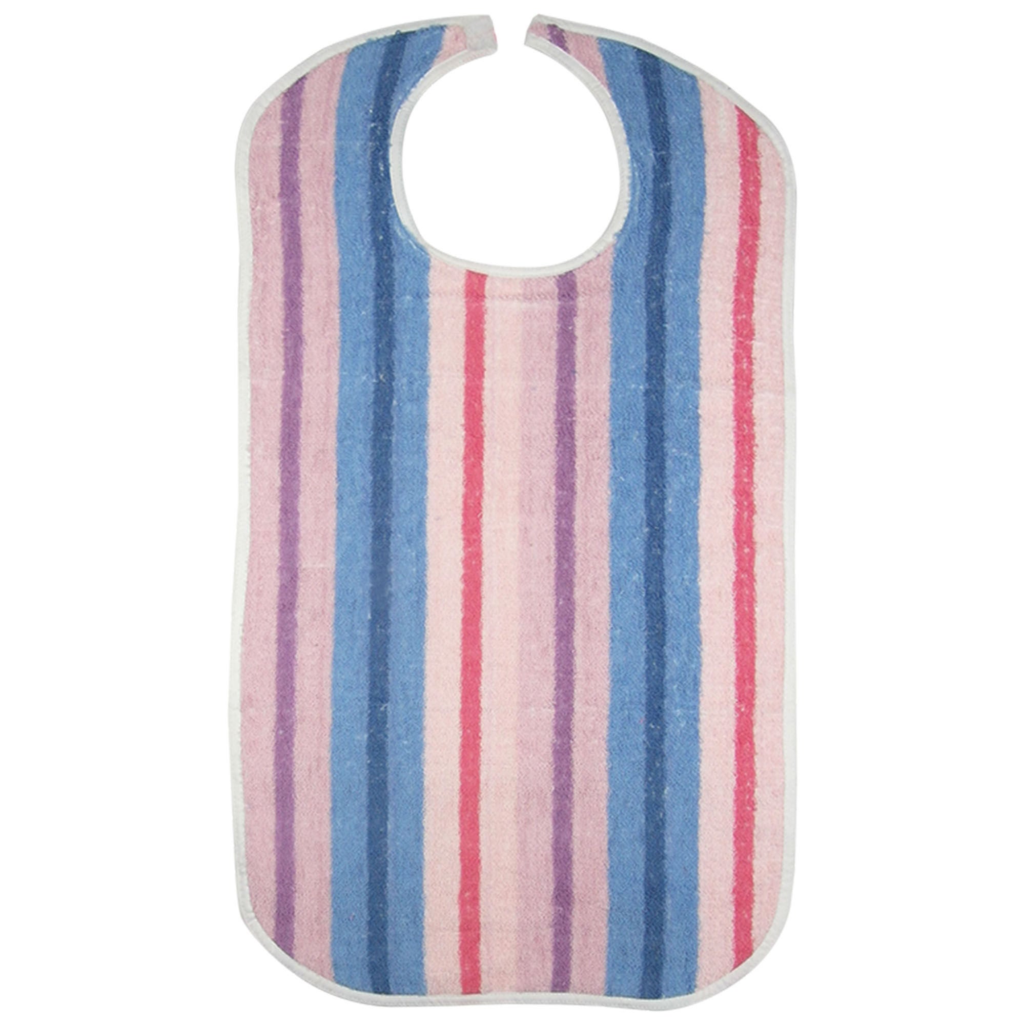 Beck's Classic - CS1834-R Bib Hook and Loop Closure Reusable Terry Cloth Candy Stripe